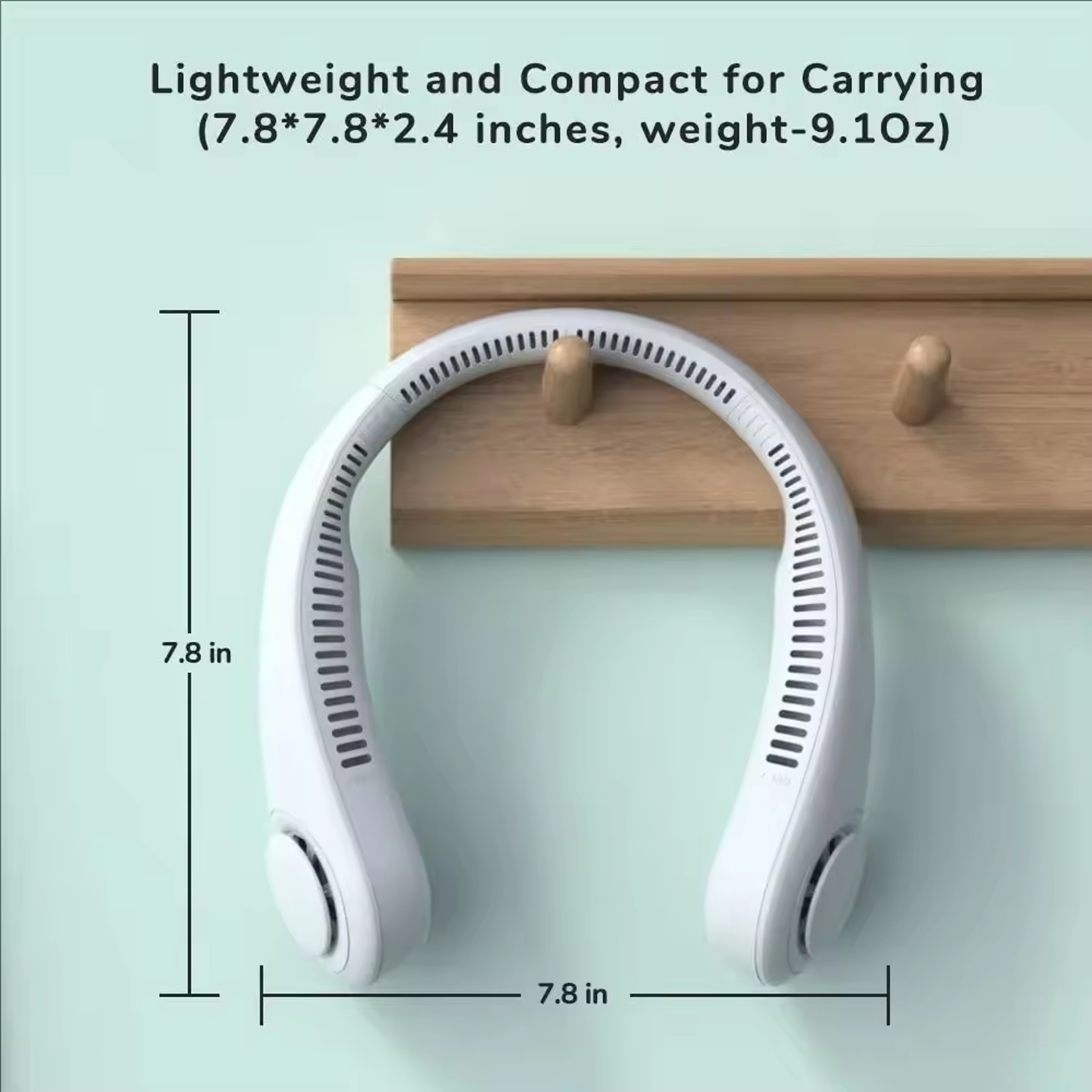 Portable Bladeless Neck Fan USB Rechargeable Hands Free Cooling Fan 5