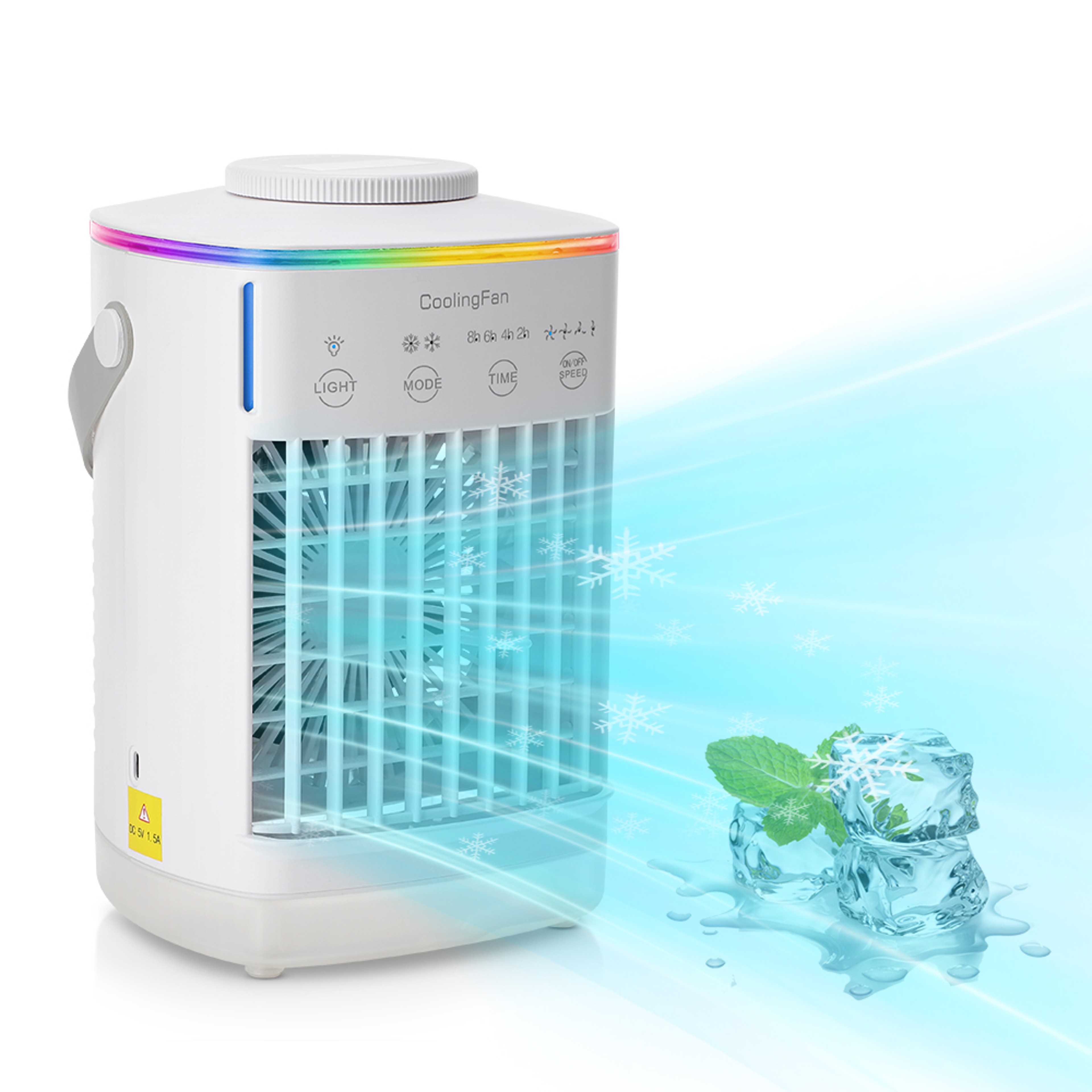 Portable Air Cooler With Humidifier  LED Night Light 0