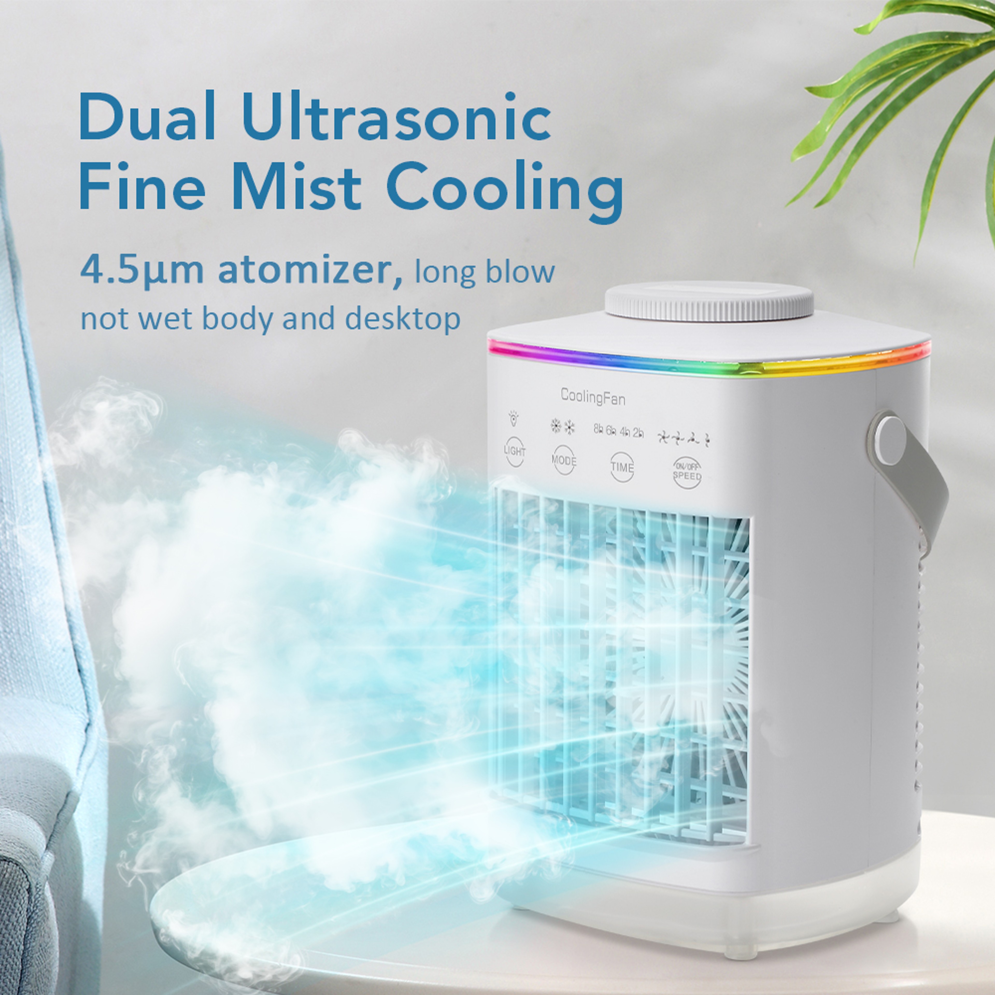 Portable Air Cooler With Humidifier  LED Night Light 1