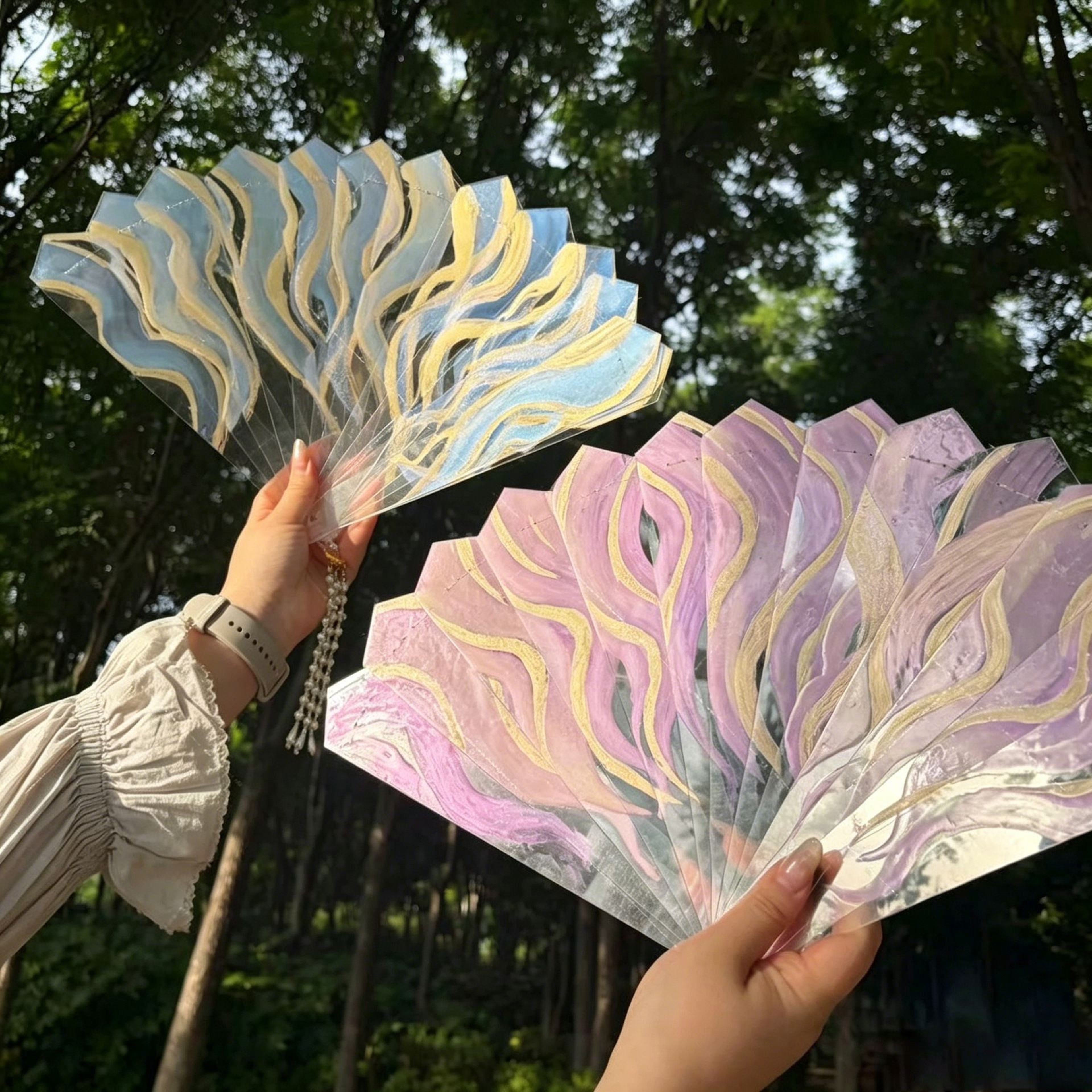 DIY Color Changing Folding Fan Craft Kit Handmade Folding Fan Kit For Decor Dance  Gifts 0