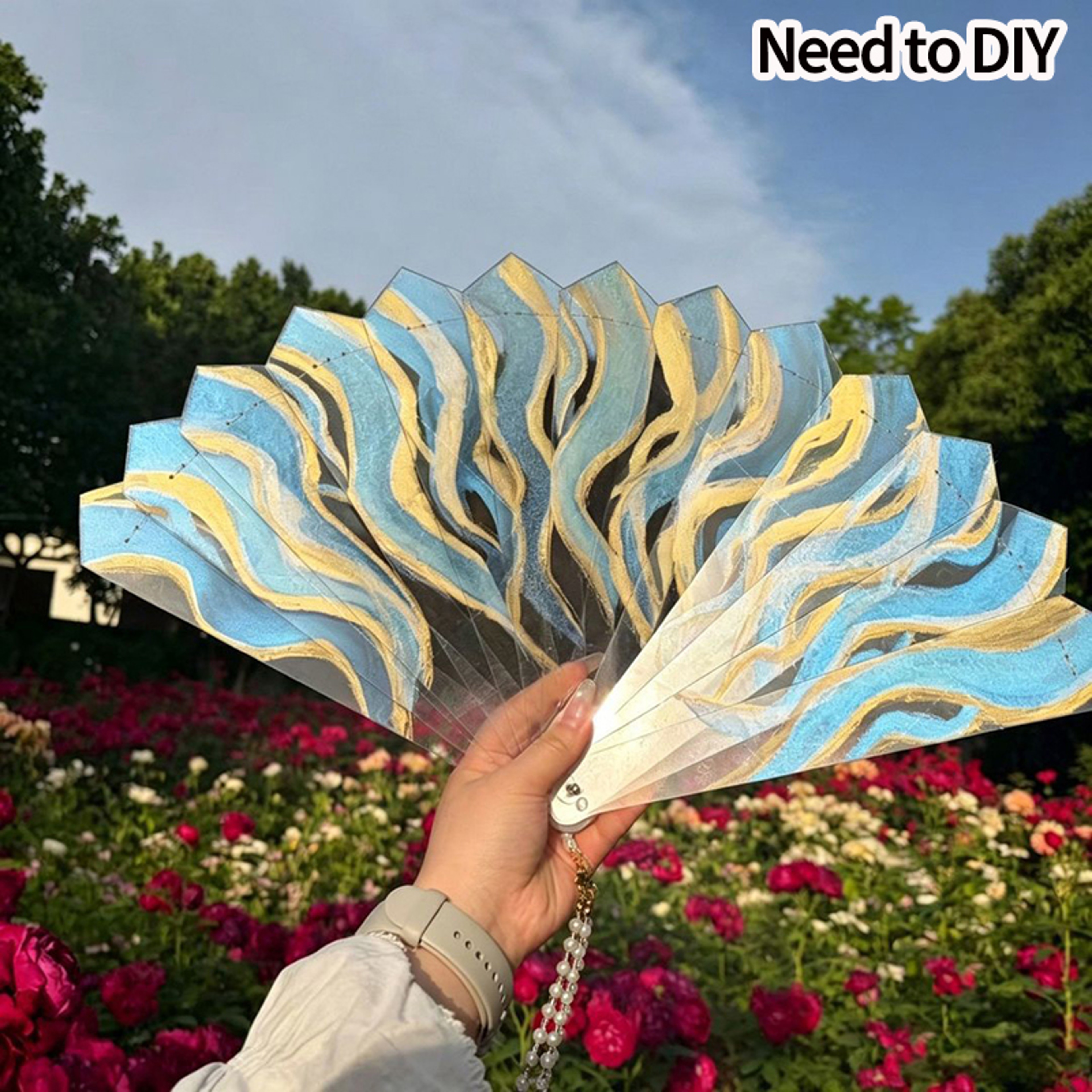 DIY Color Changing Folding Fan Craft Kit Handmade Folding Fan Kit For Decor Dance  Gifts 4