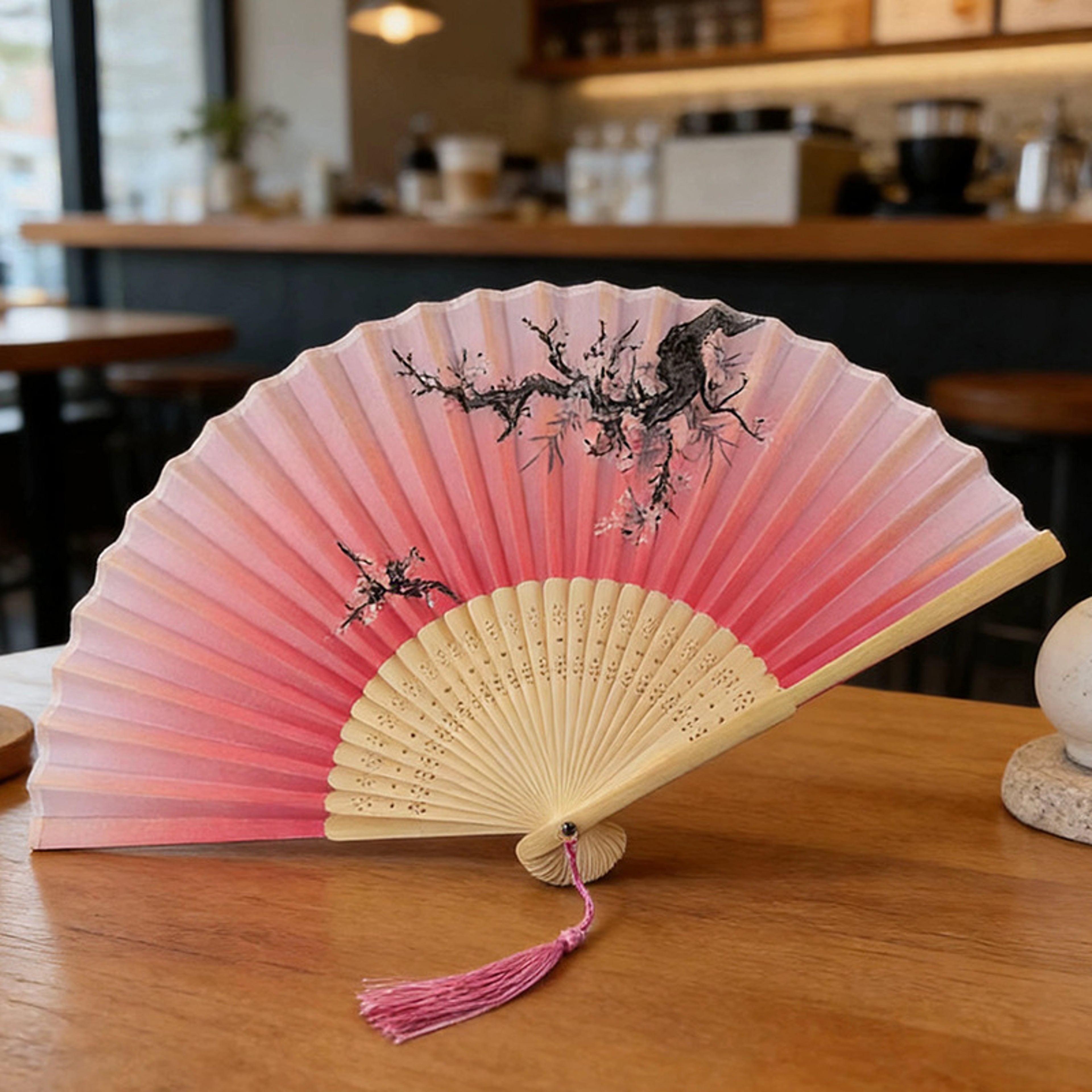 Vintage Silk Folding Hand Fan Elegant Bamboo Folding Fan For Dance Decor  Gifts 1