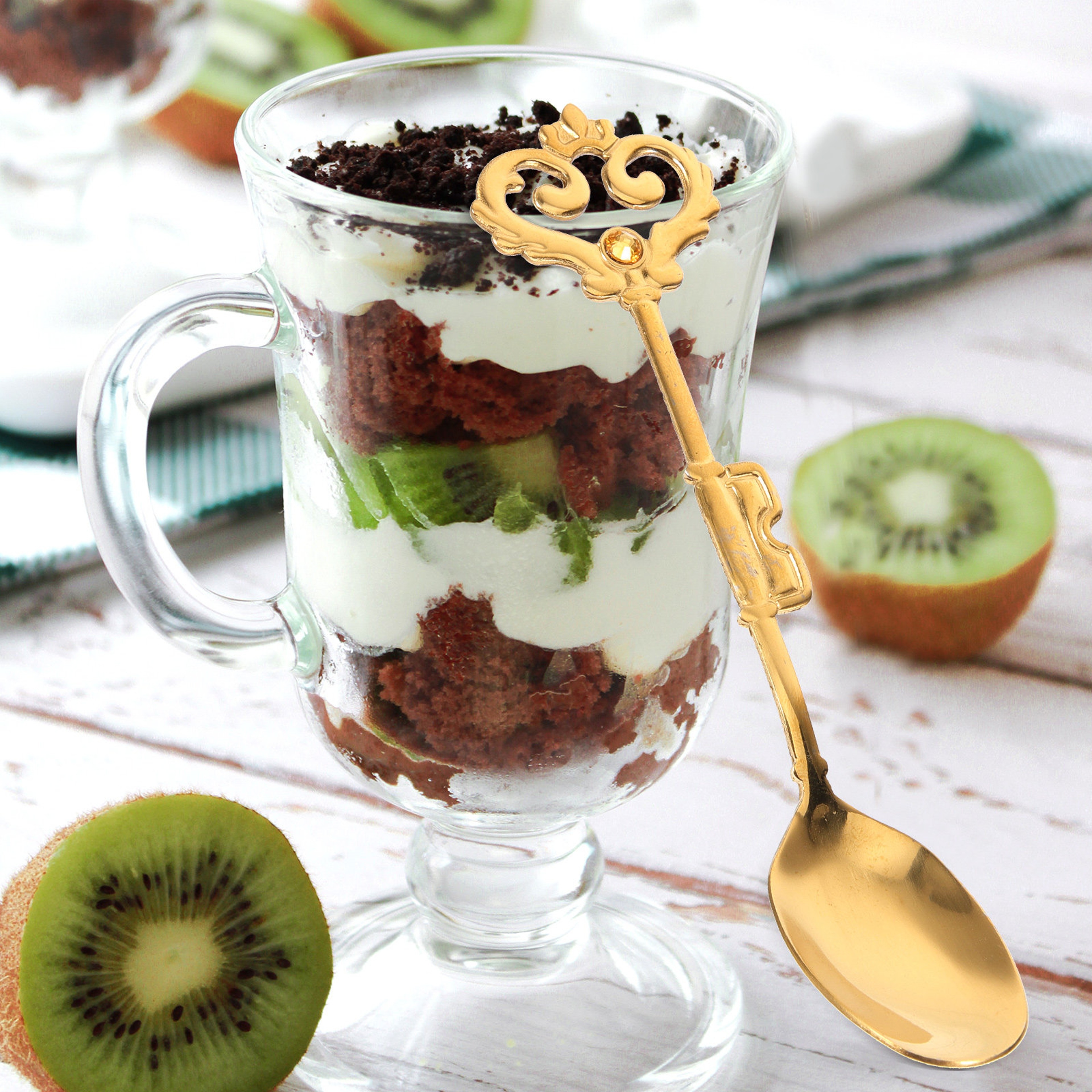 Smooth Edge Stainless Steel Ice Cream Spoon For Desserts Coffee  Everyday Serving 0