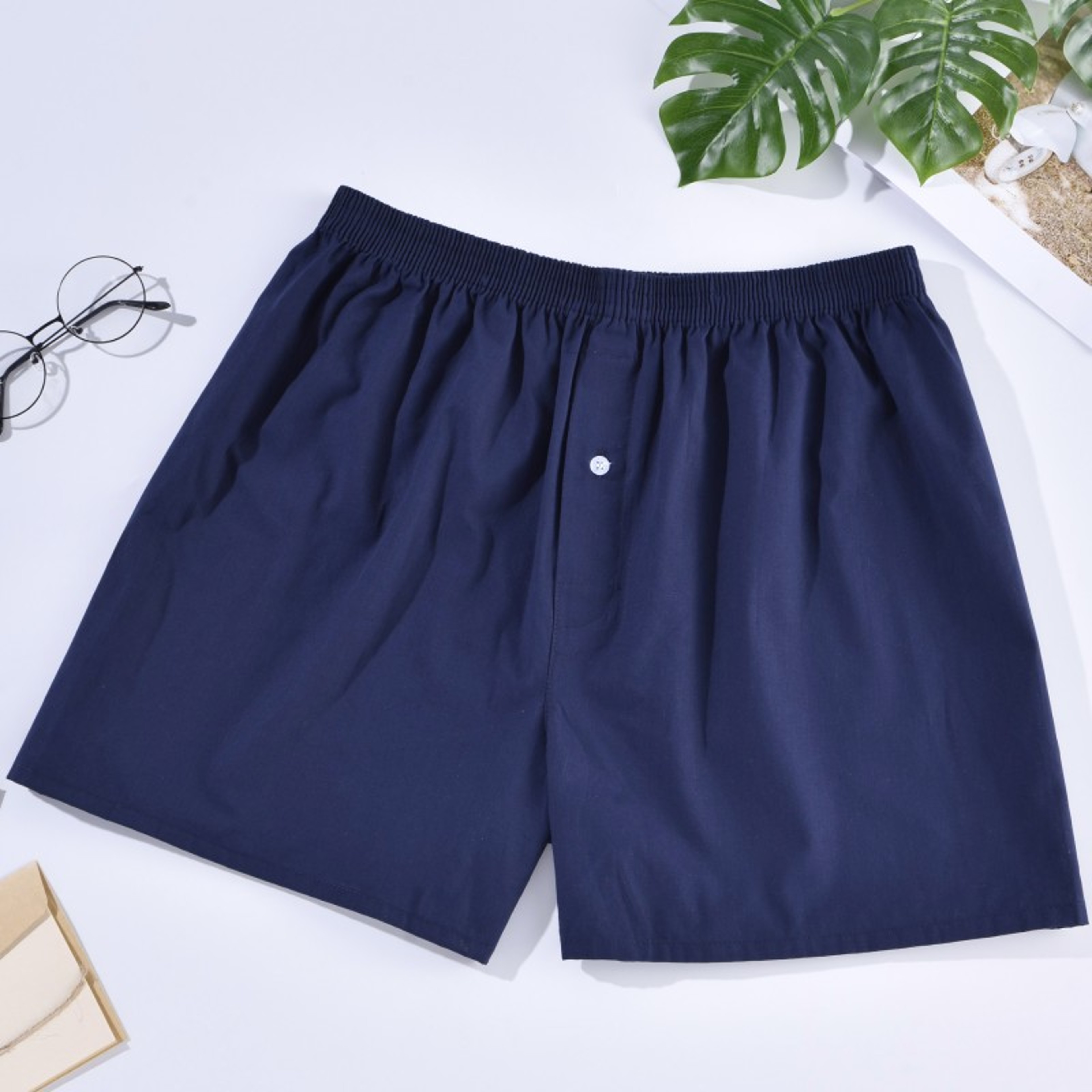Cotton Plaid Boxer Shorts For Men Soft Breathable Sleep  Lounge Underwear 3
