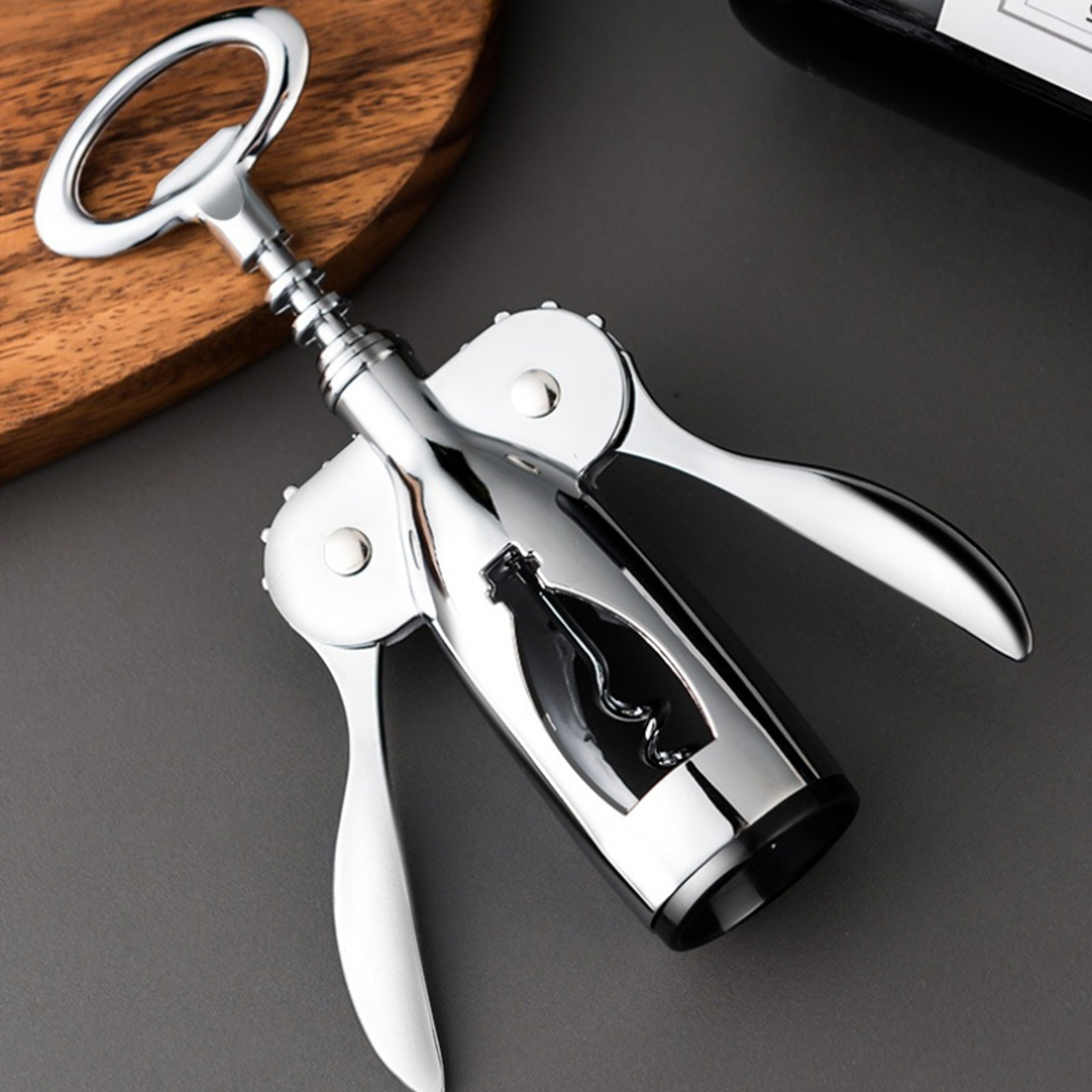 Premium Stainless Steel Wine Opener Portable Cork Remover for Effortless Bottle Opening – view 2