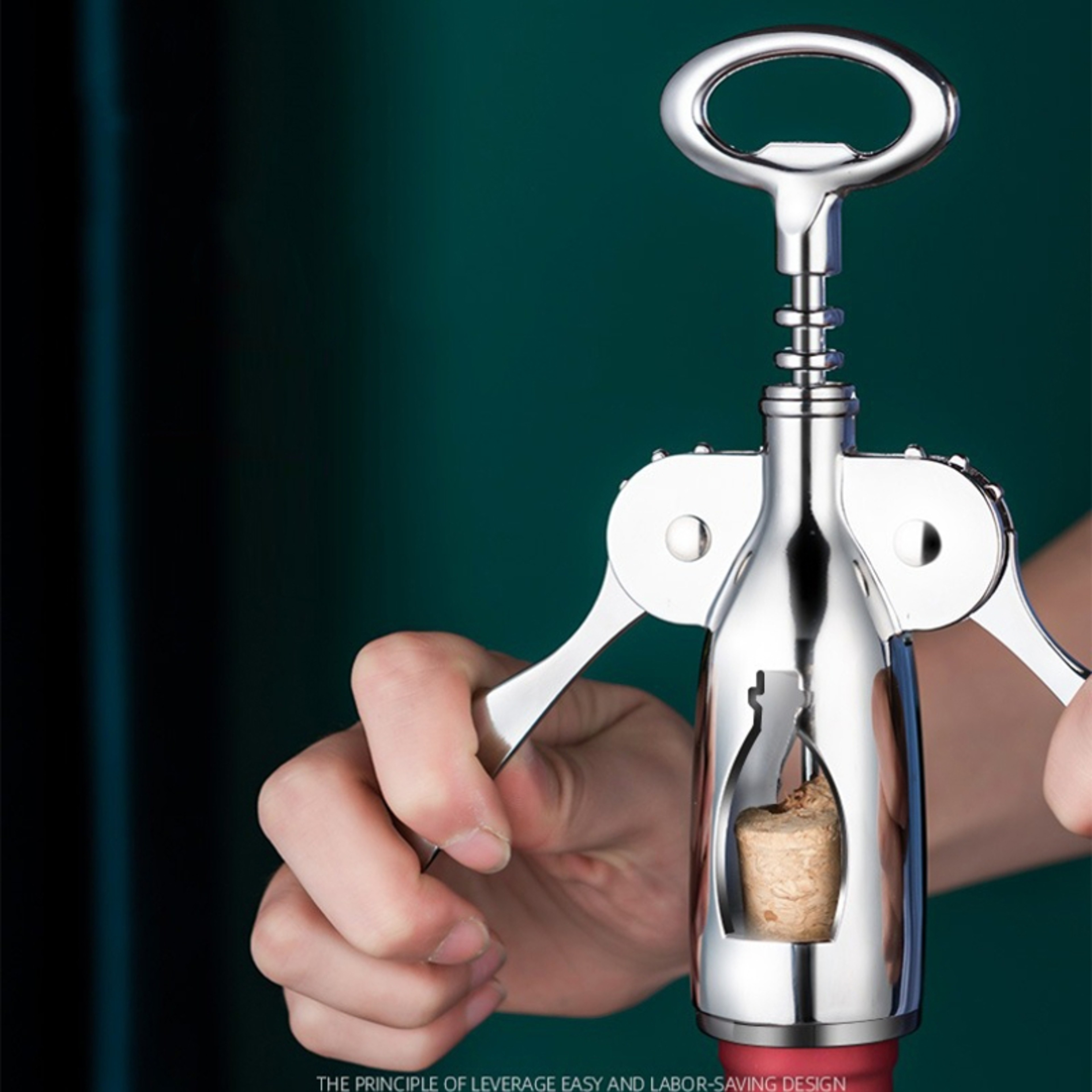 Premium Stainless Steel Wine Opener Portable Cork Remover for Effortless Bottle Opening – view 3