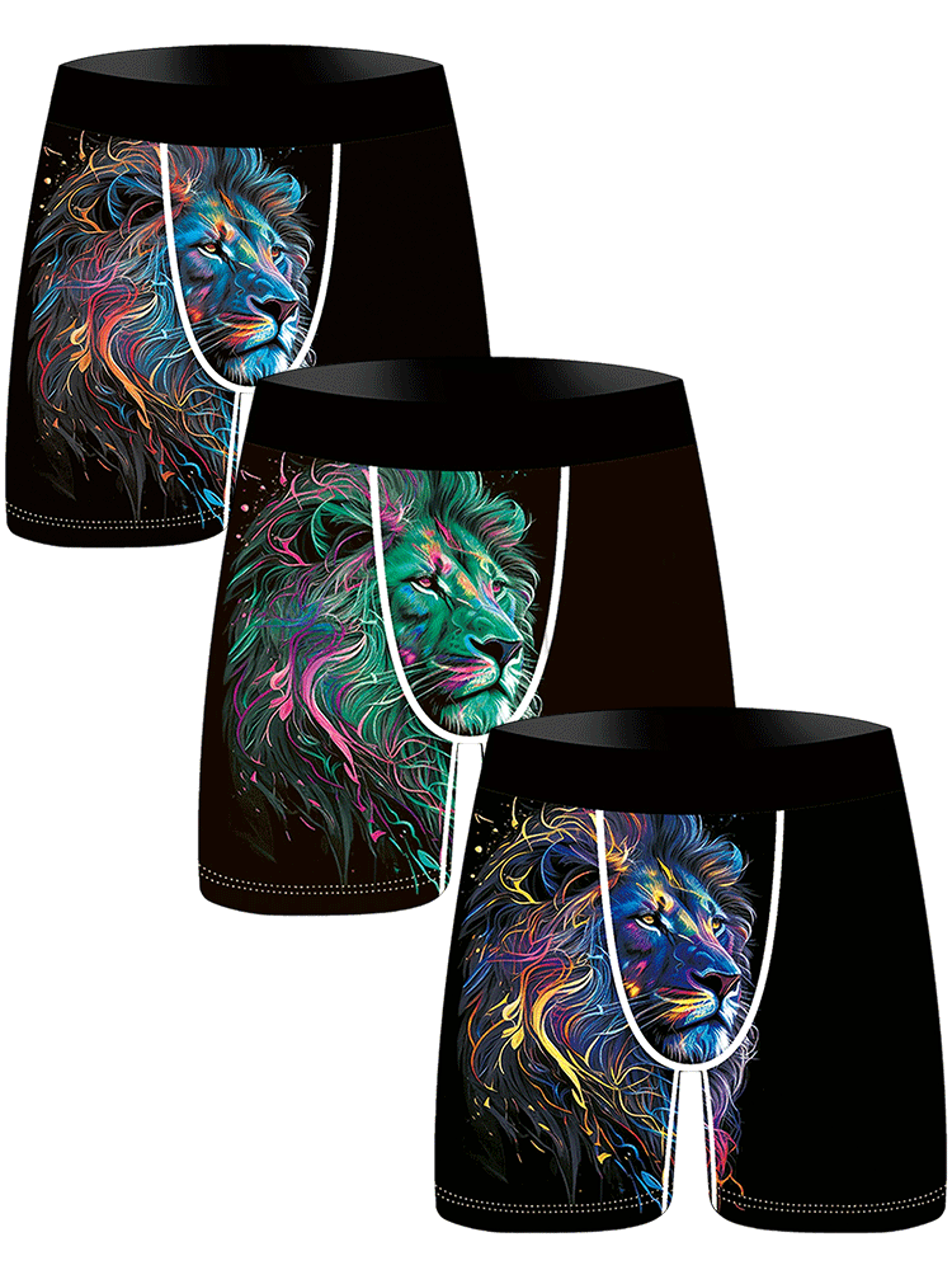 Wild Spirit Lion  Wolf Mens Boxer Briefs Breathable Printed Underwear 2