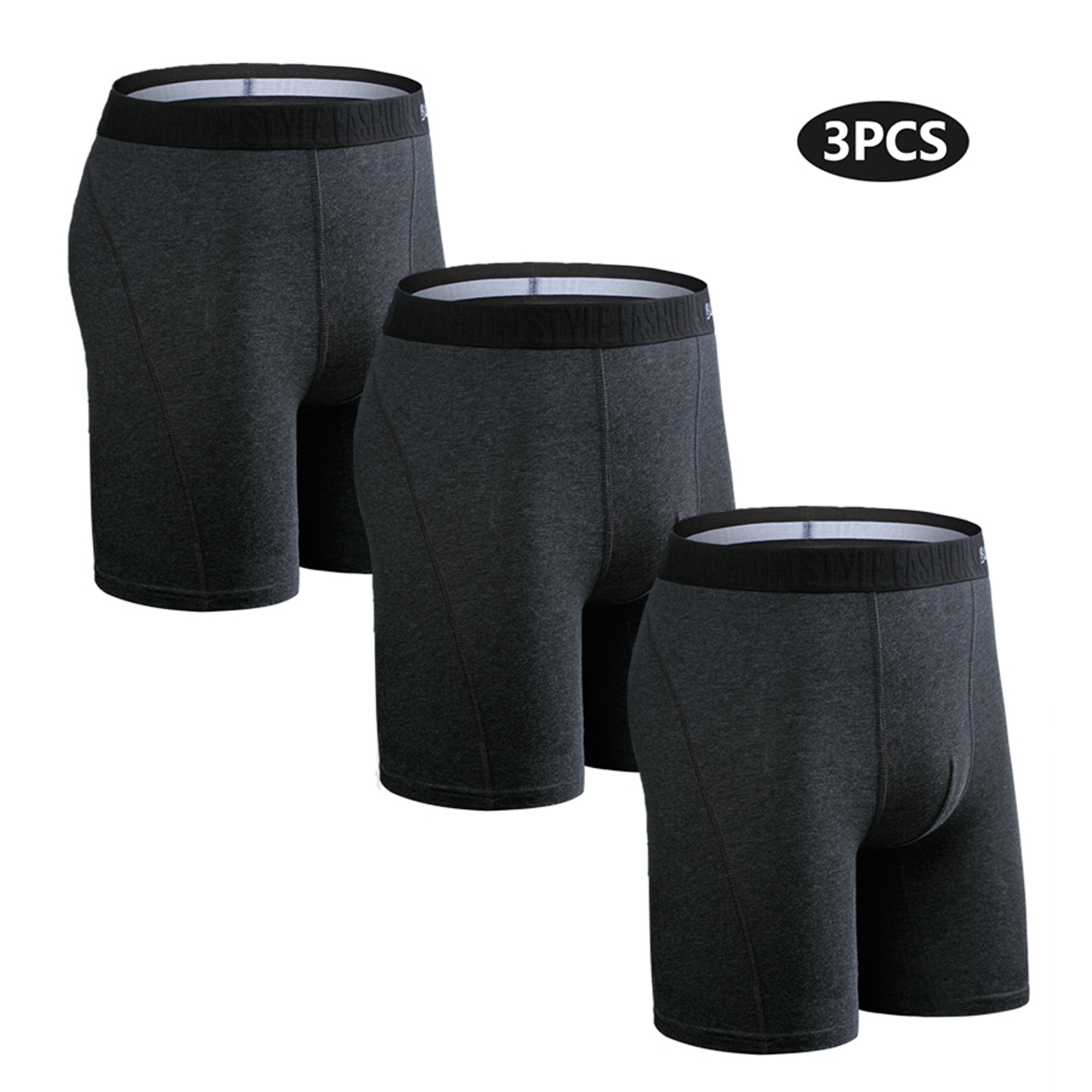 Men S Cotton Boxers Long Boxer Briefs Breathable Comfort Fit Underwear 4