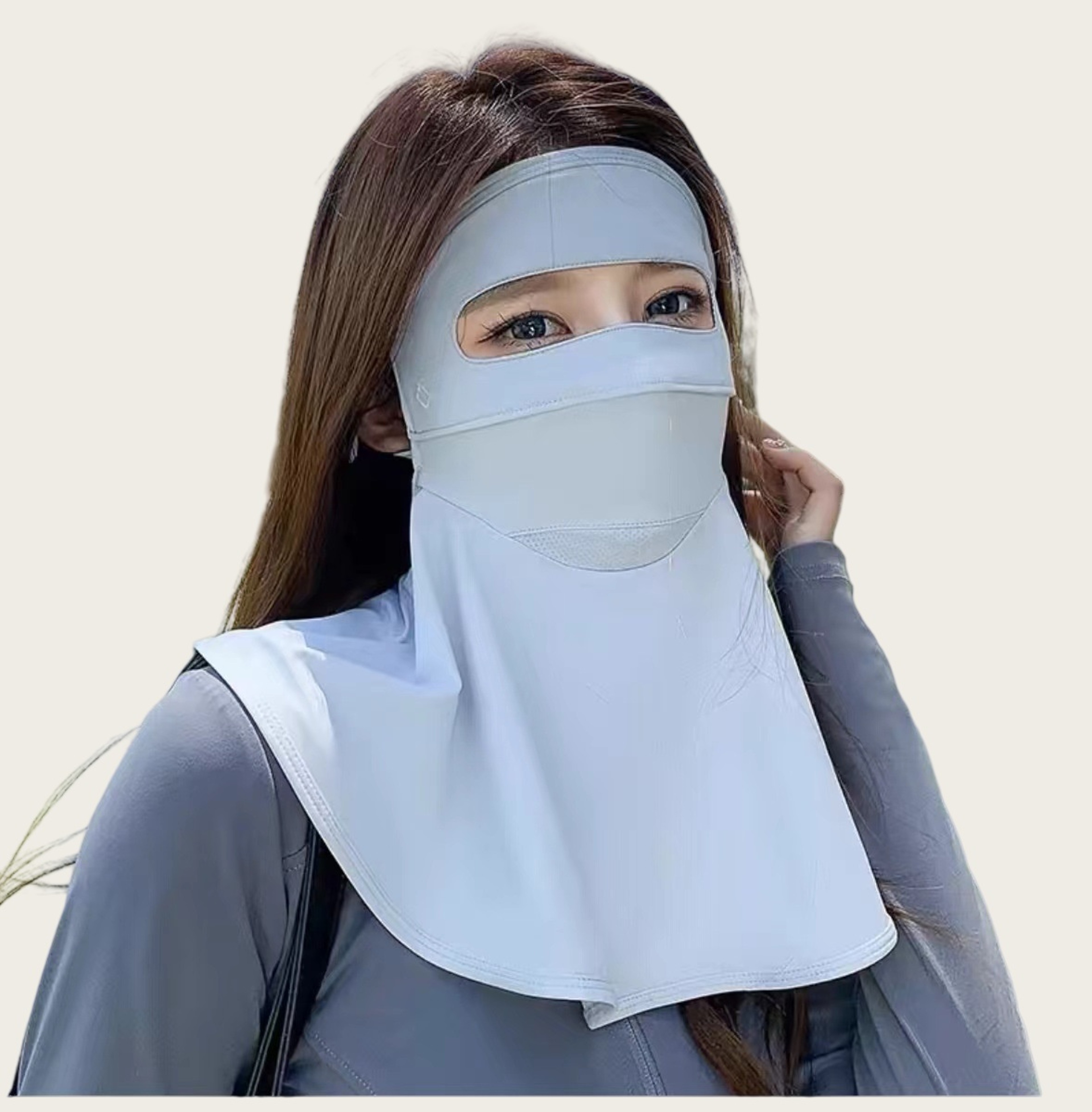 Womens UV Face Mask With Sun Visor  Neck Cover Cooling Sun Protection Mask 2
