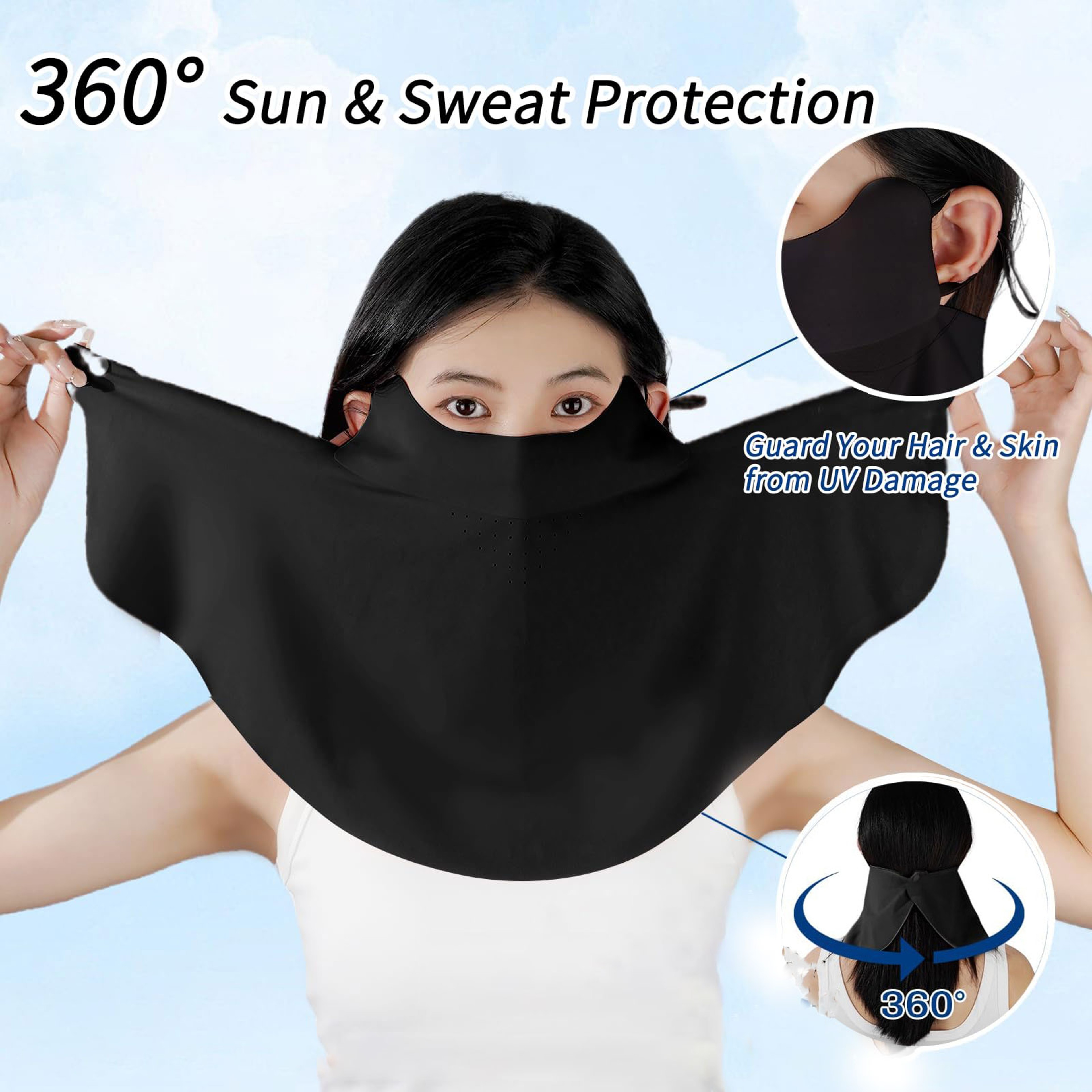 Cooling Ice Silk Cycling Face Mask With UV Protection Breathable Neck Gaiter 4