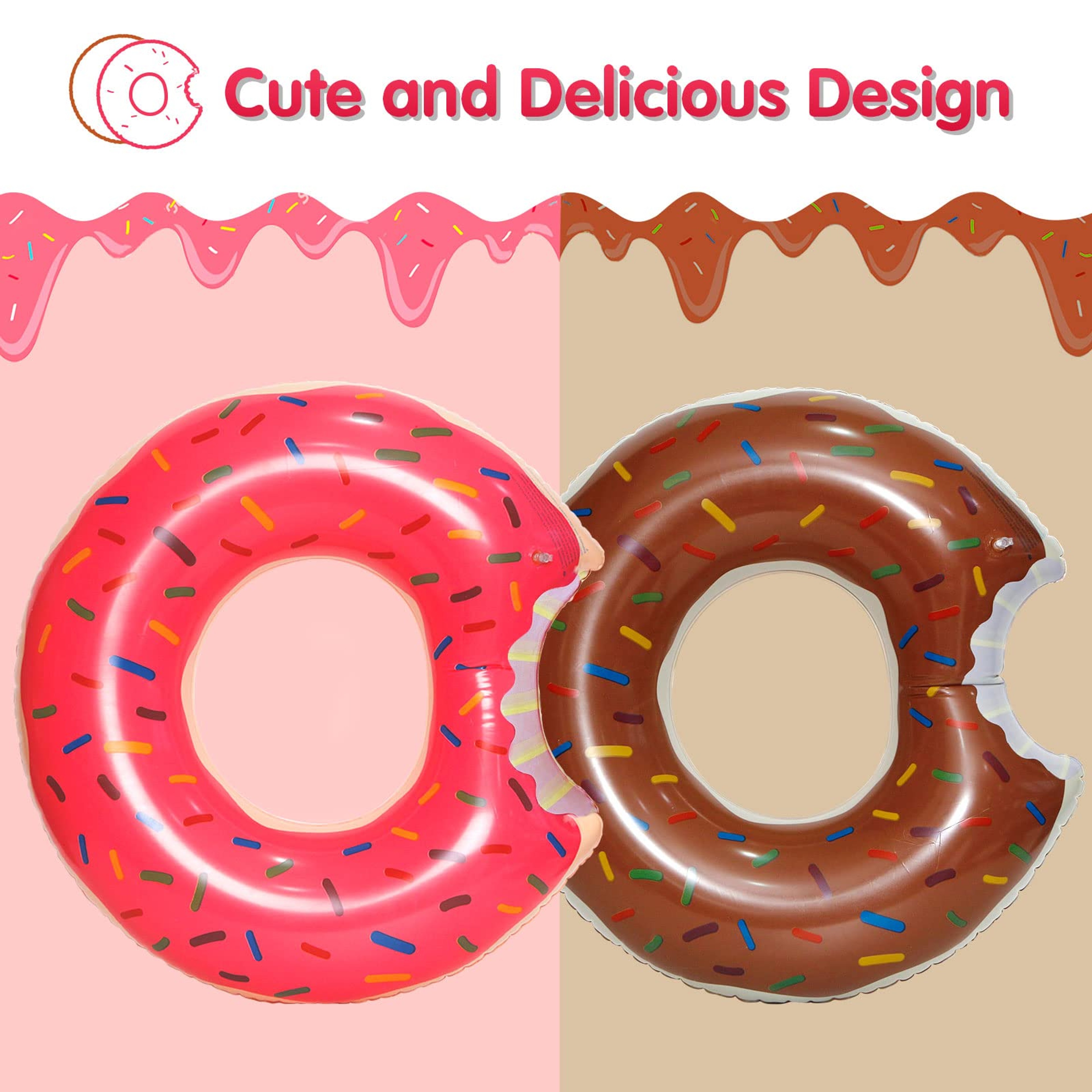 Sweet Sprinkle Inflatable Pool Float Donut Swim Ring For Kids  Adults 1