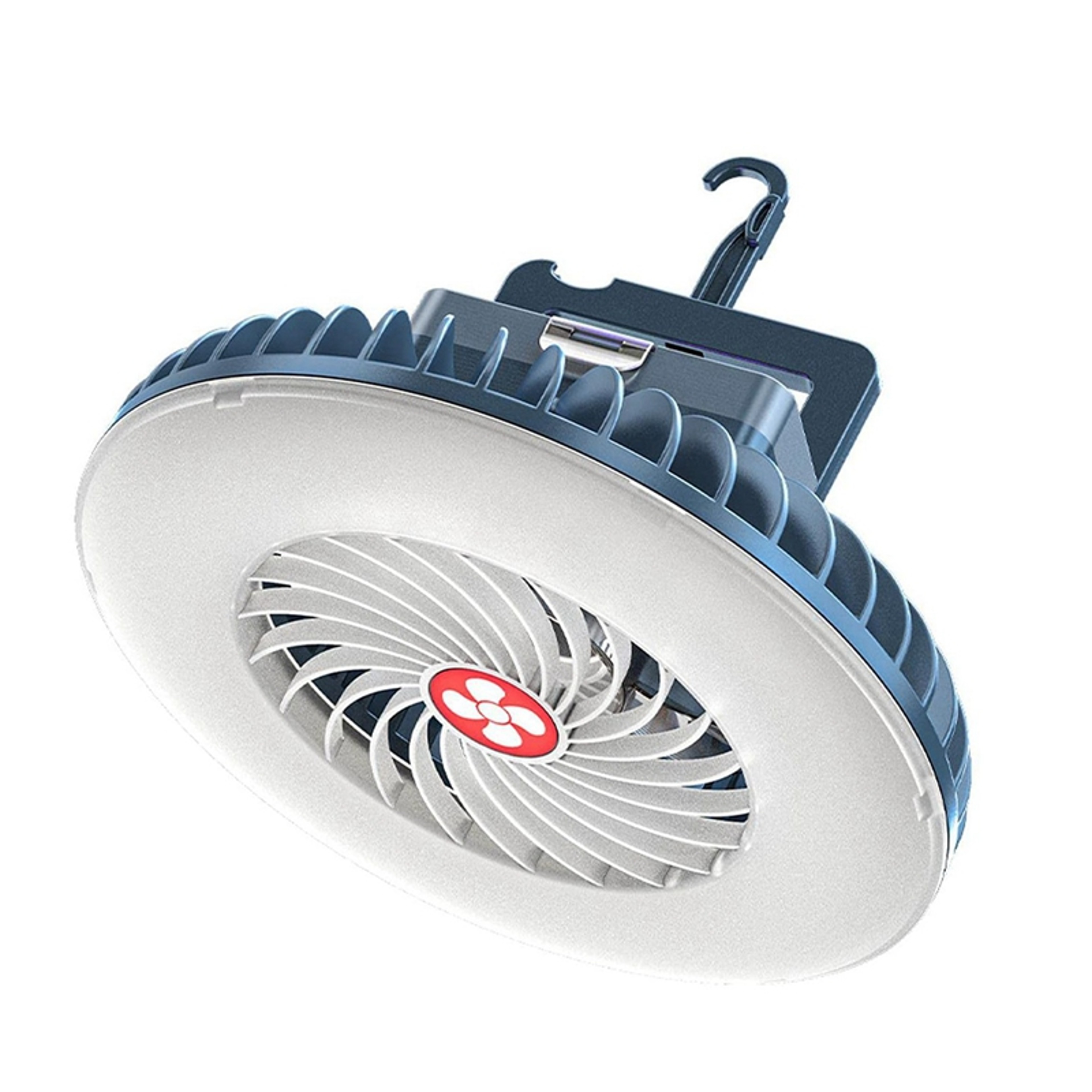 Portable Rechargeable Camping Fan With LED Light For Tent Travel And Emergency Use 1
