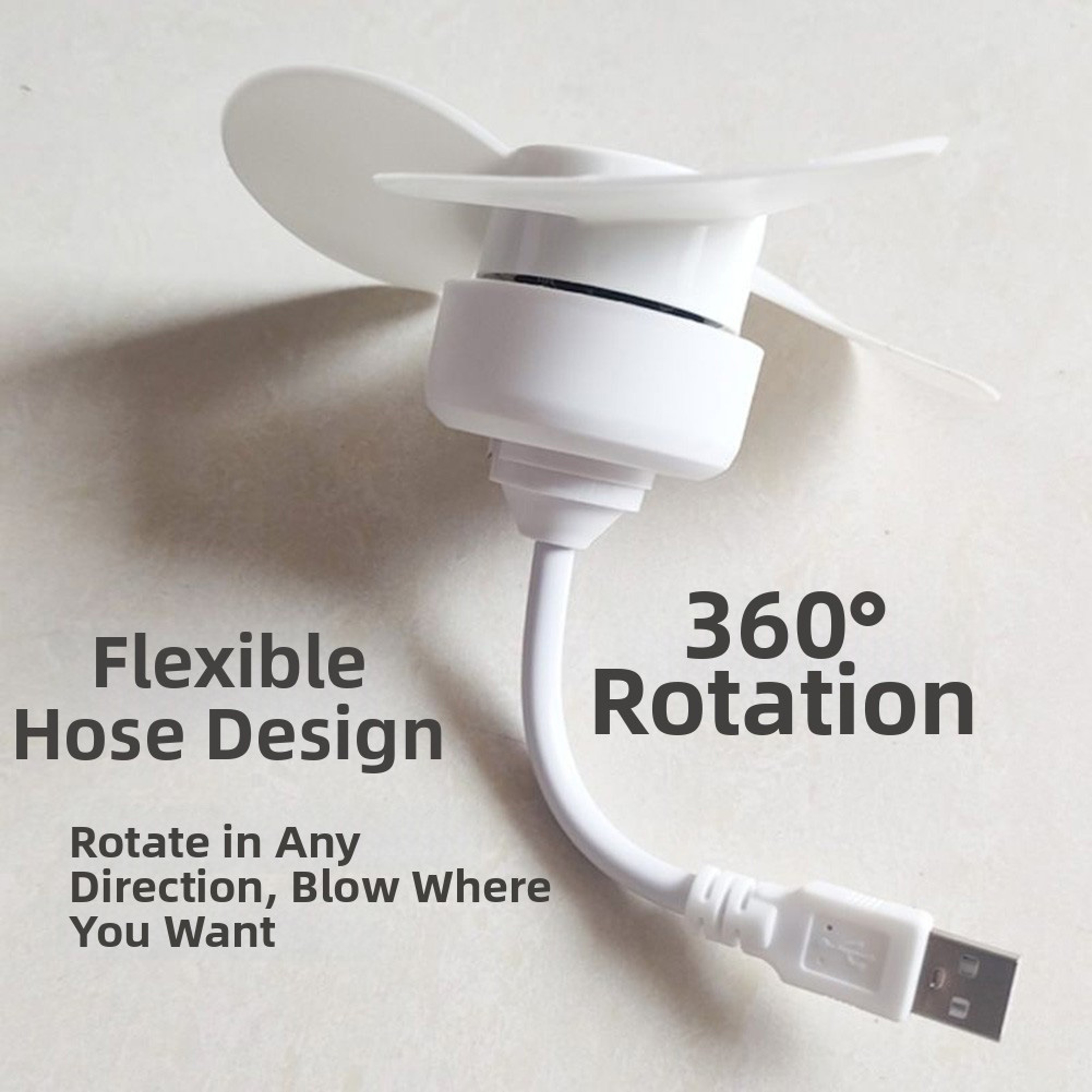 Portable USB Desk Fan For Bedroom Dorm Office Quiet Mini Cooling Fan 2