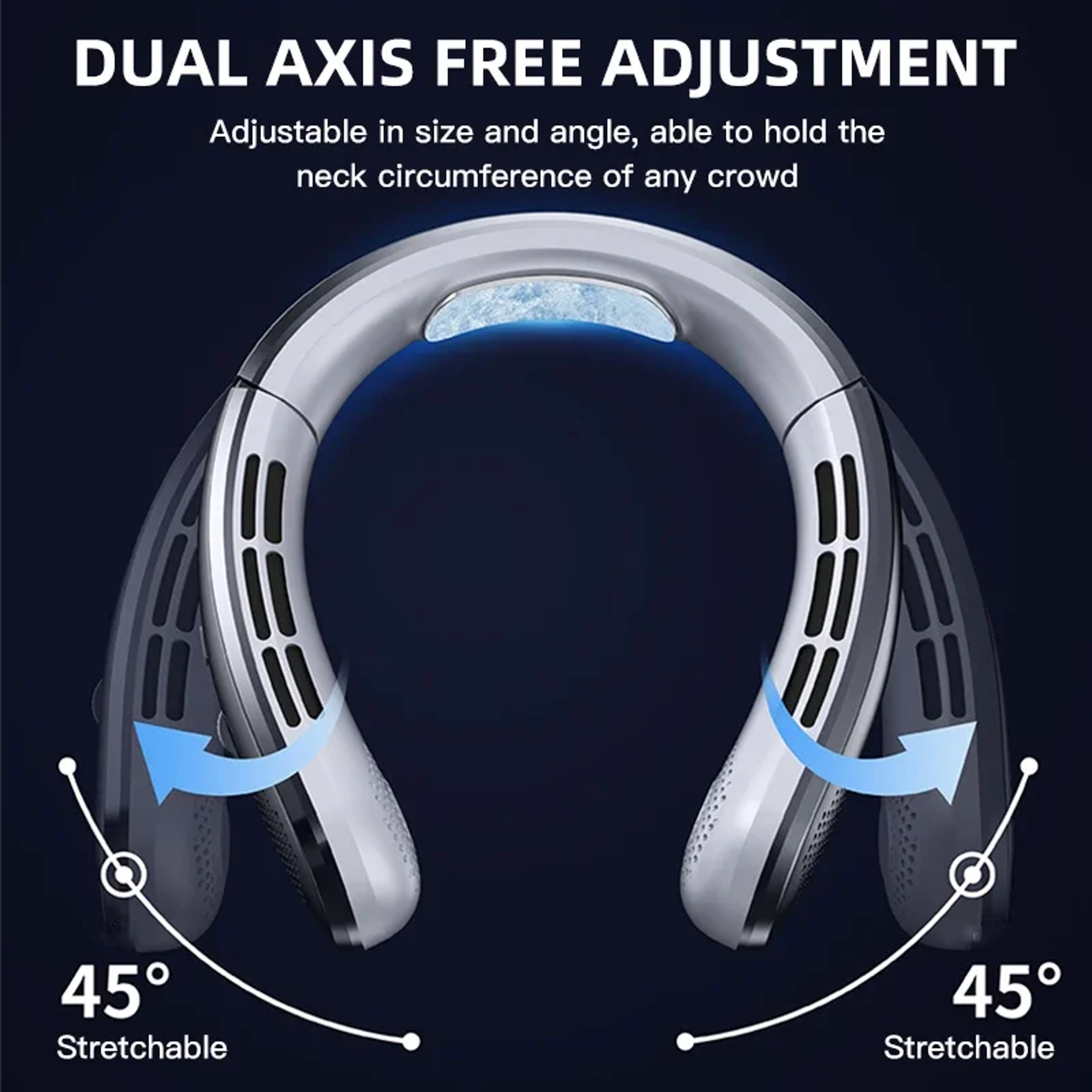 Bladeless Neck Fan Portable USB Rechargeable Hands Free Cooling Fan With Digital Display 3