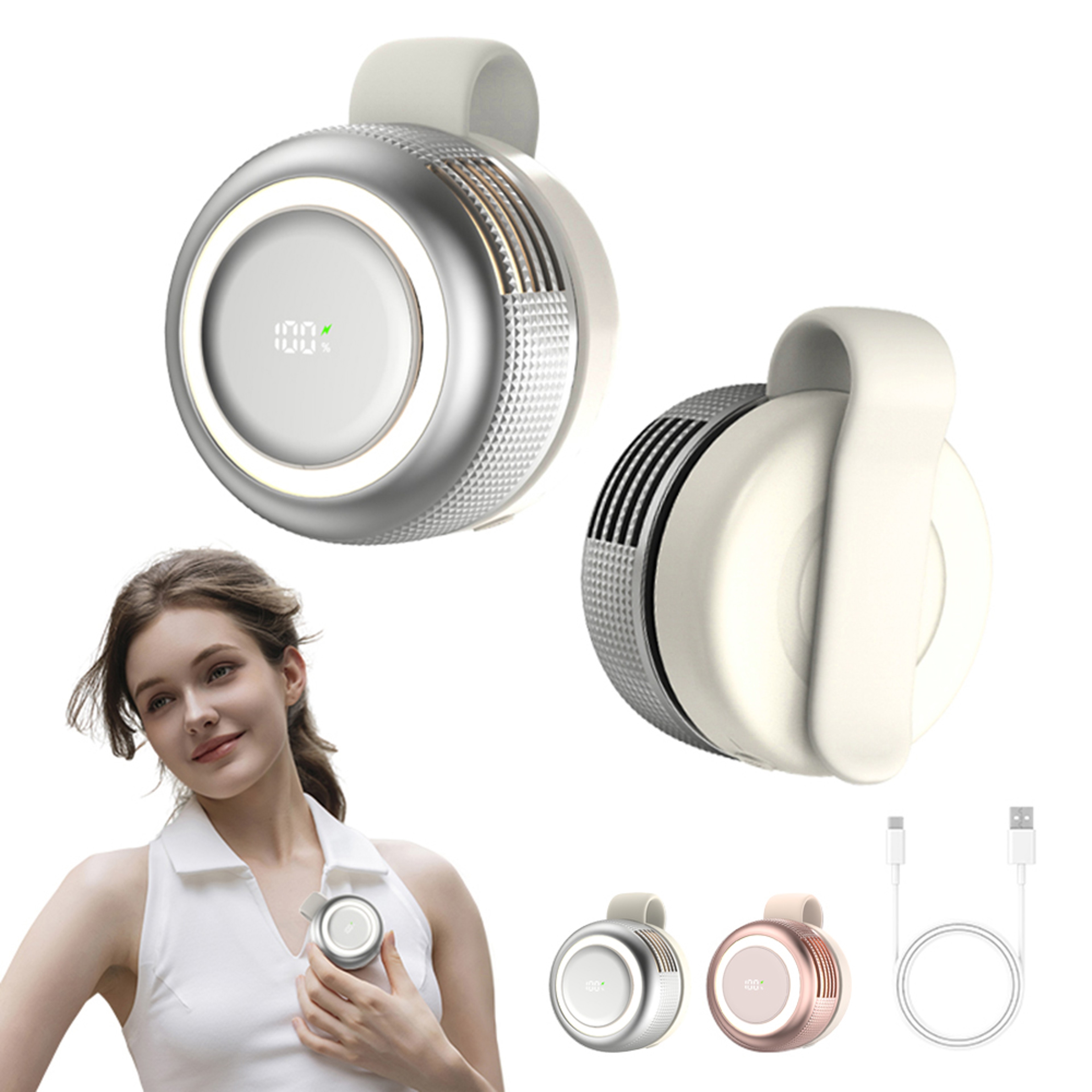 Portable Rechargeable Clip On Fan With Turbo Airflow For Desk Office Travel 0