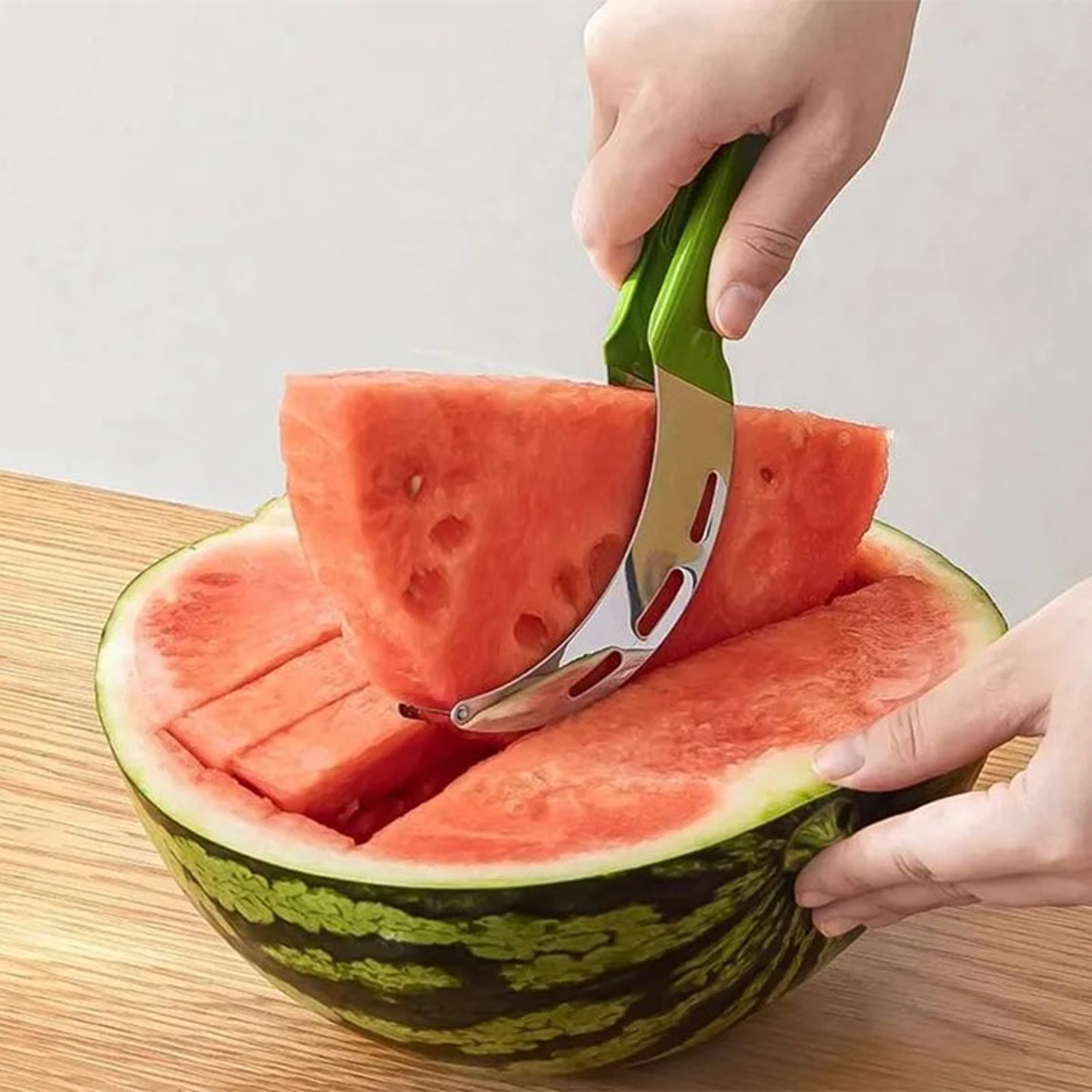 Premium Watermelon Cutter Stainless Steel Fruit Slicer And Melon Serving Tool 0