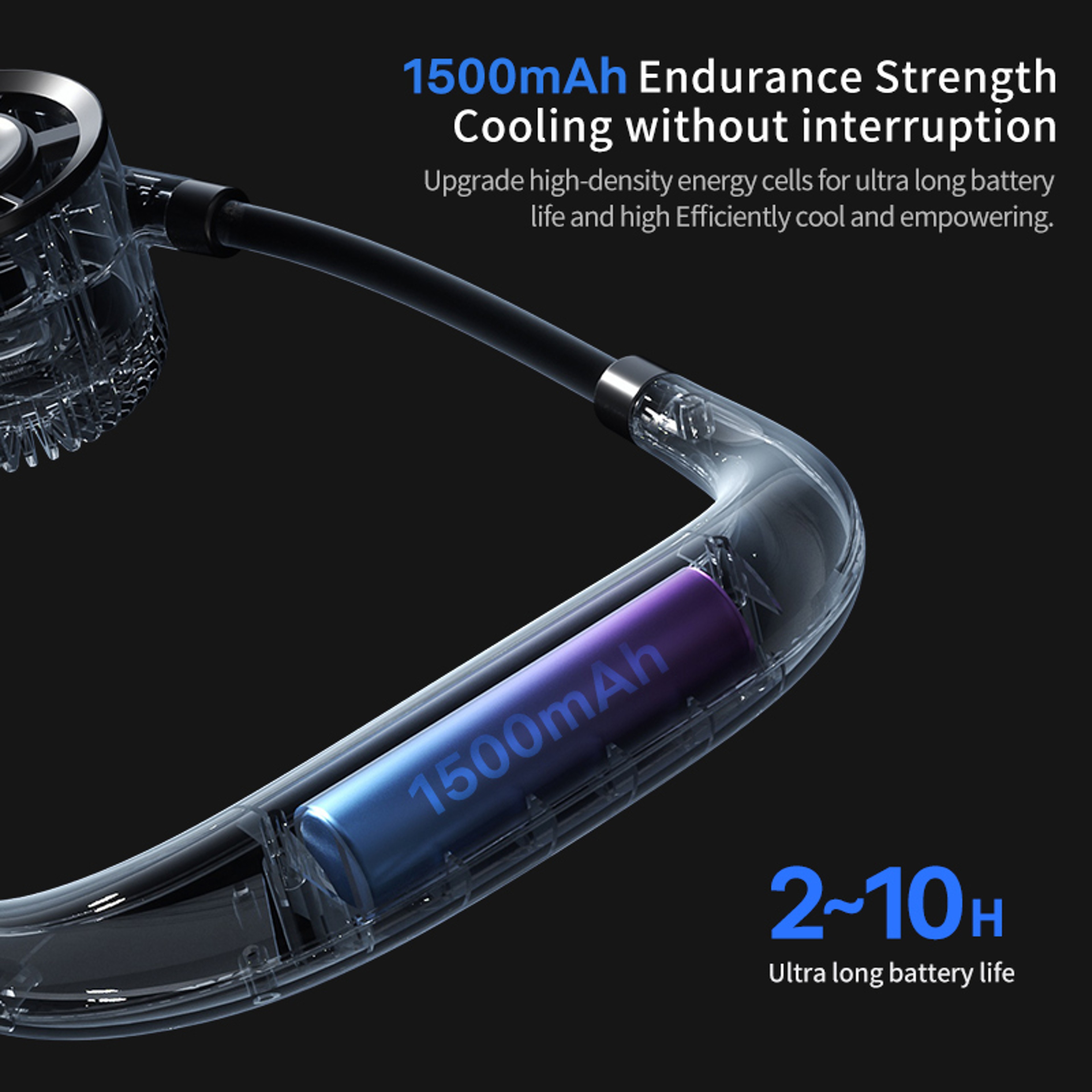 Portable Neck Fan With Digital Display Fast Charging USB Wearable Cooling Fan 6