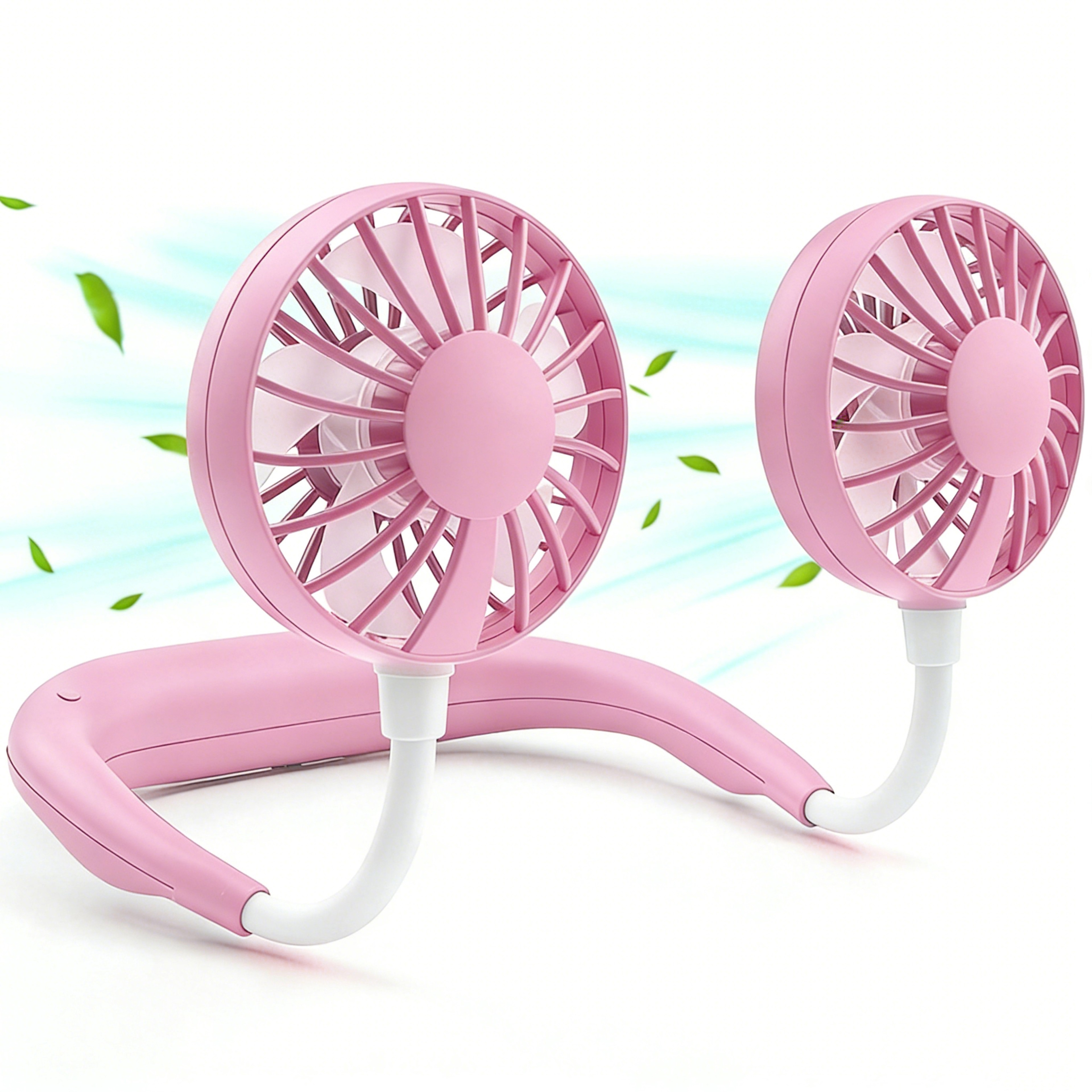 Portable Neck Fan Rechargeable Hands Free Wearable Cooling Fan With Dual Adjustable Speed Airflow 6