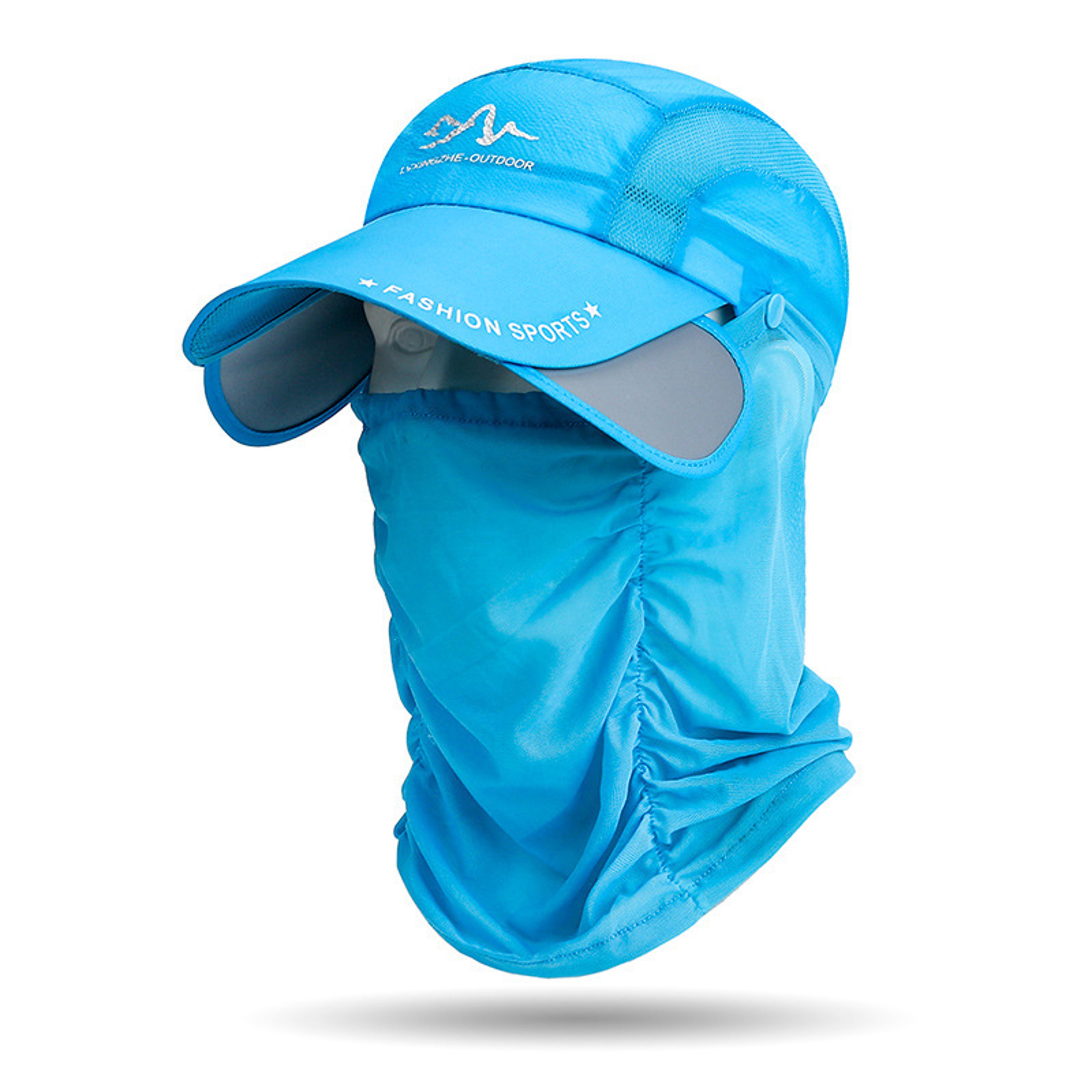 Summer Retractable Eaves Detachable Neck Protection Veil Baseball Cap For Men And Women Outdoor Sun 7