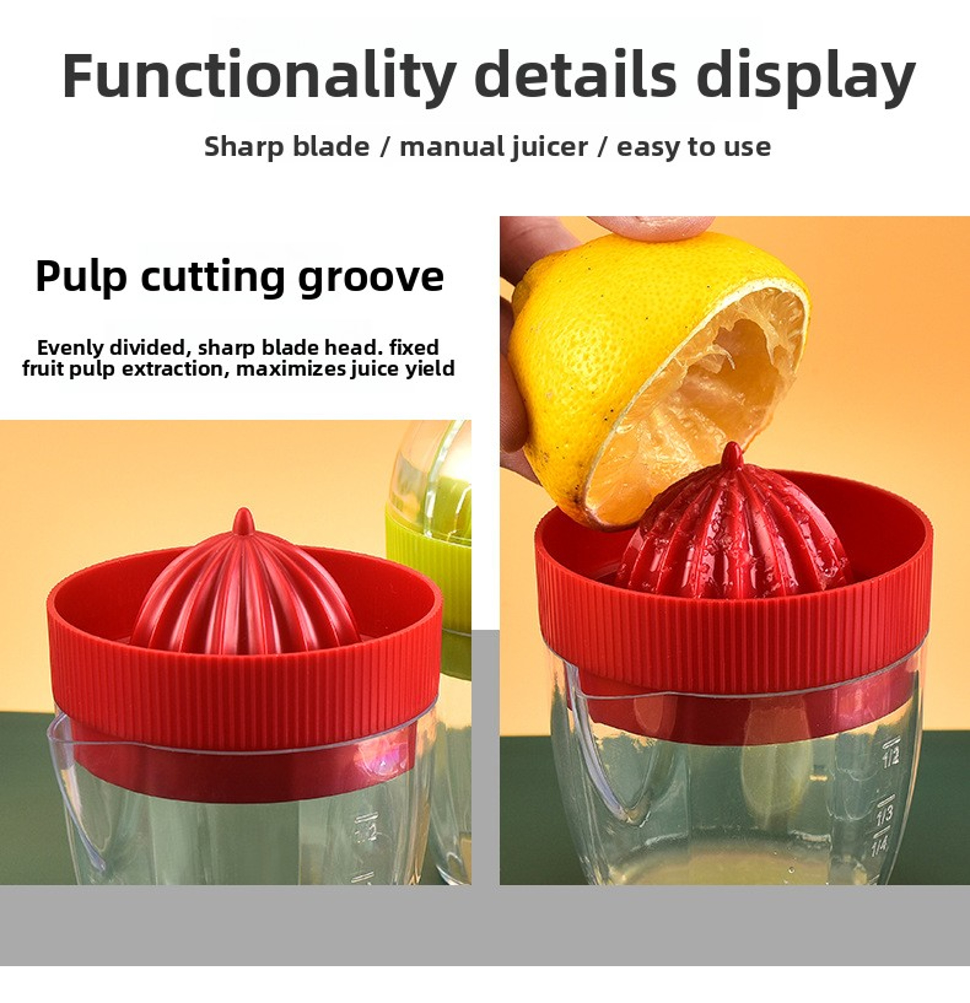 Fresh Press Manual Lemon Juicer and Citrus Juicer Cup – view 5