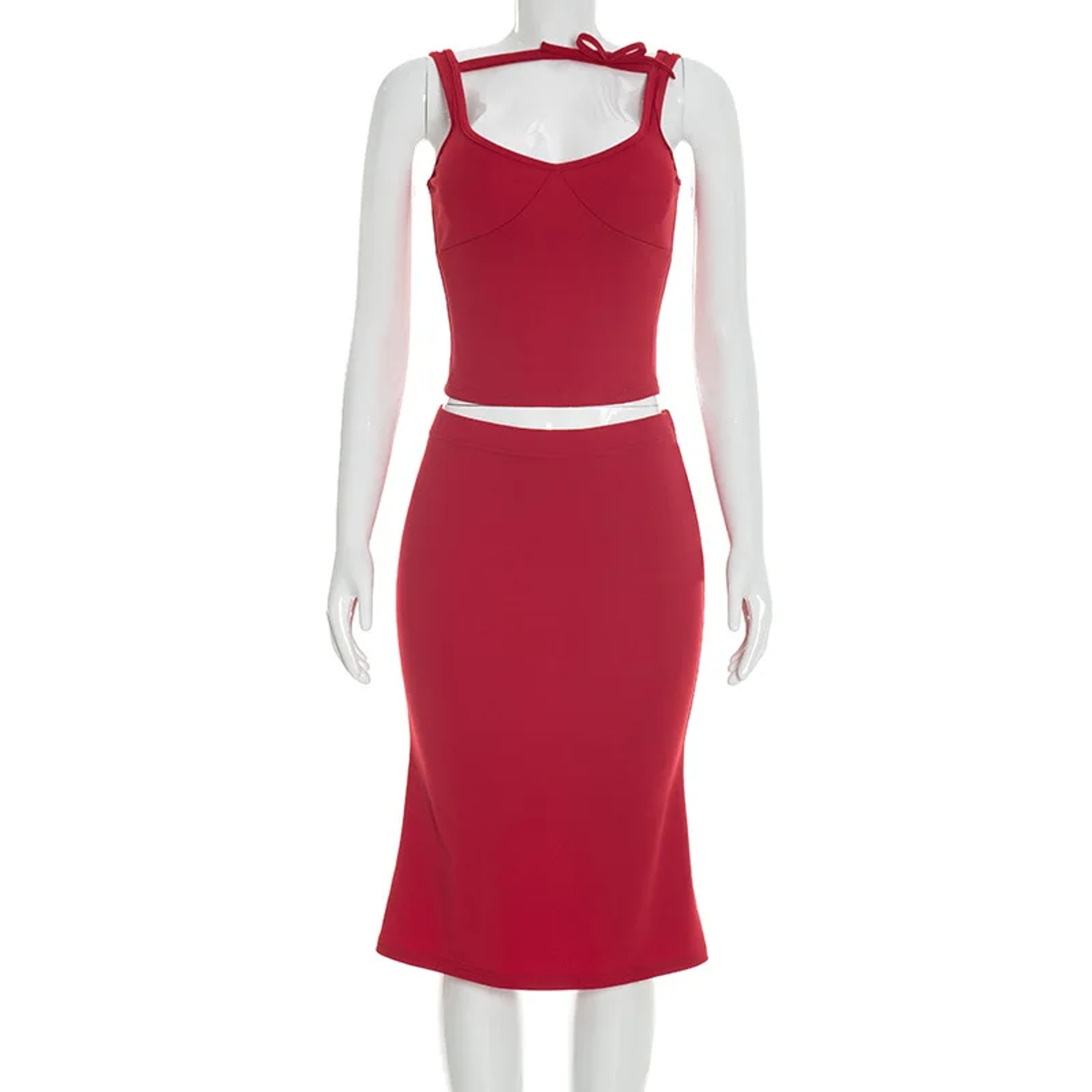 Backless Crop Top  Matching Skirt Set For Women Summer Vacation Outfit 3