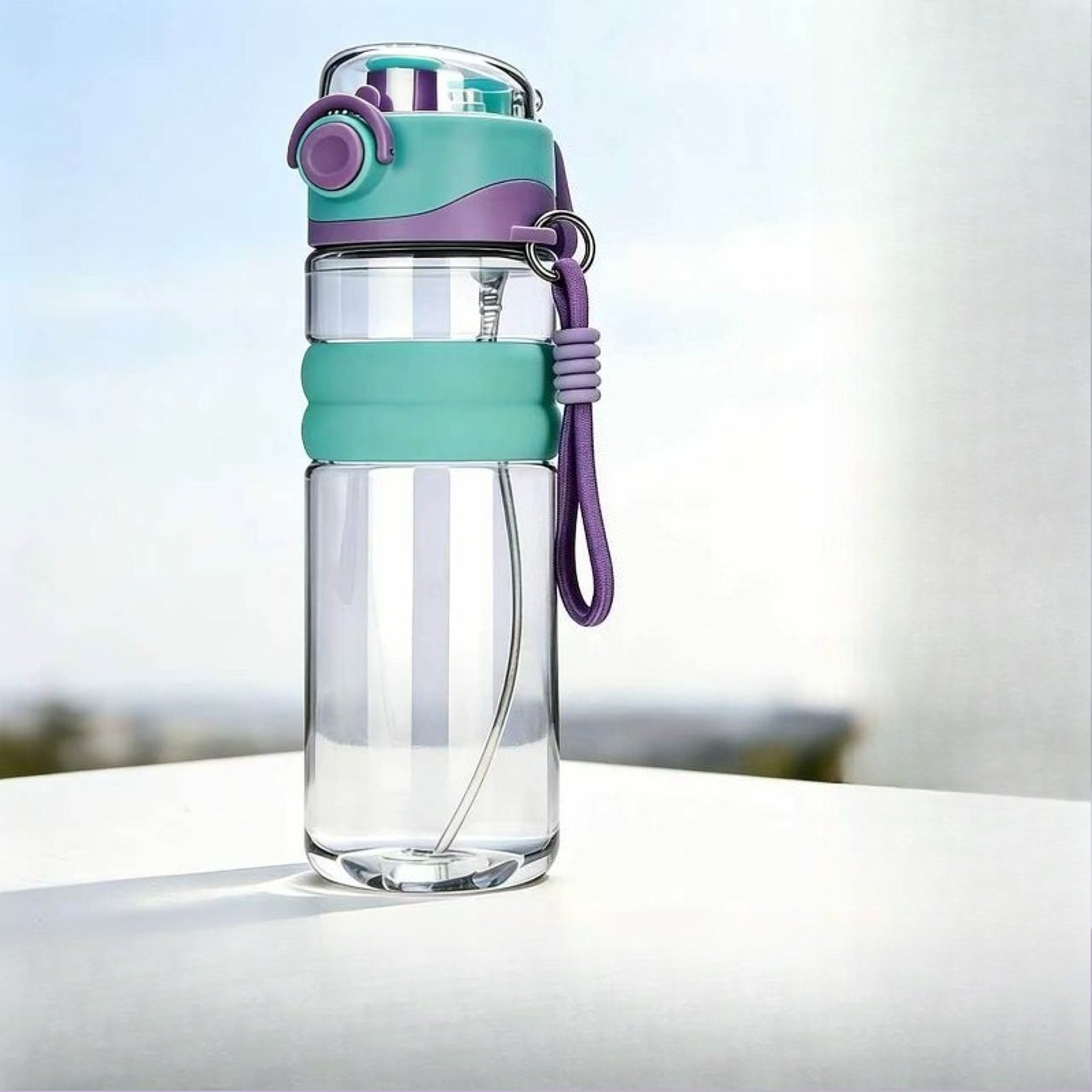 Cooling Mist Sports Water Bottle With Spray Large Capacity Portable Hydration Cup With Strap 8