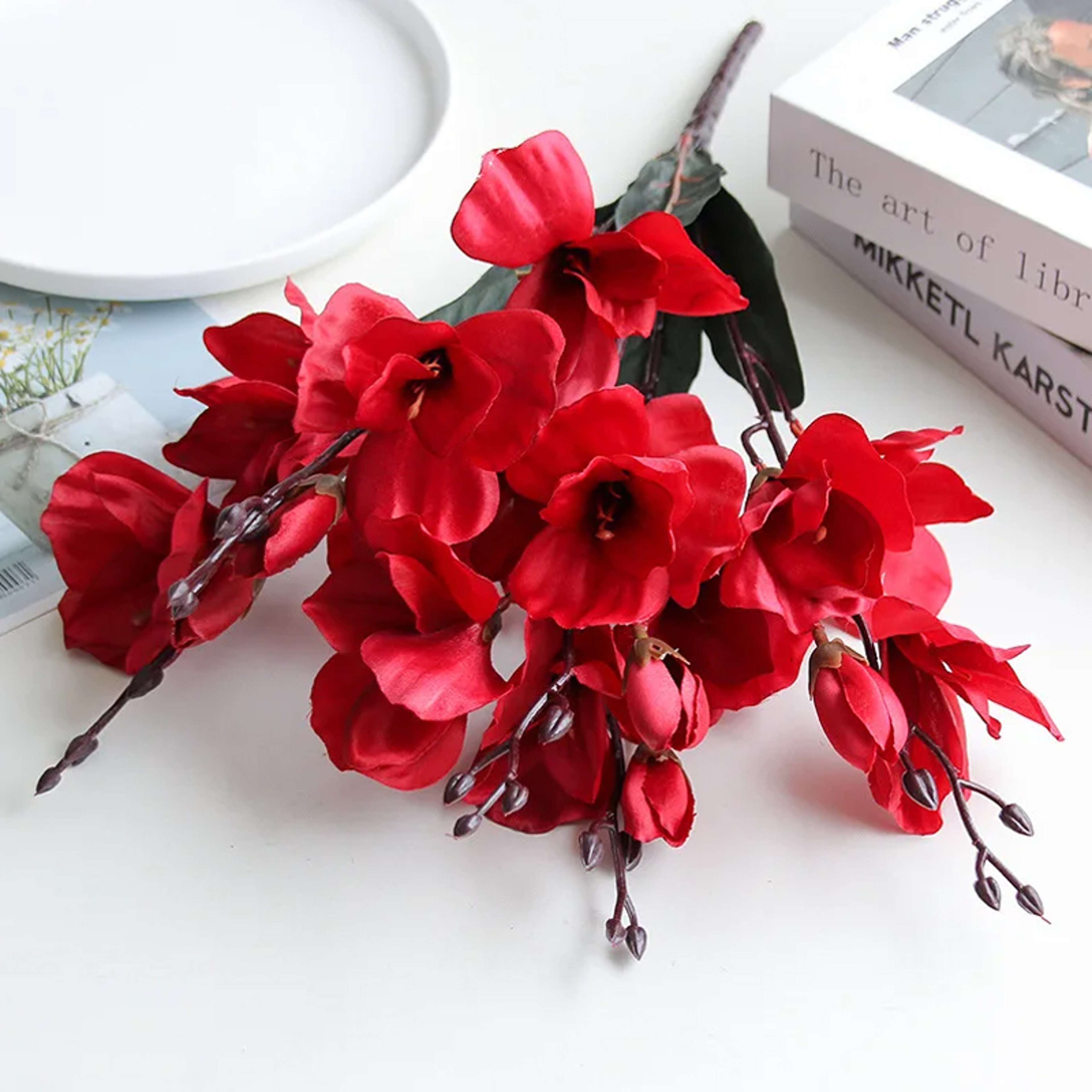 High Quality Artificial Flowers Autumn Magnolia Decoration Home Decor Flower Accessories 10