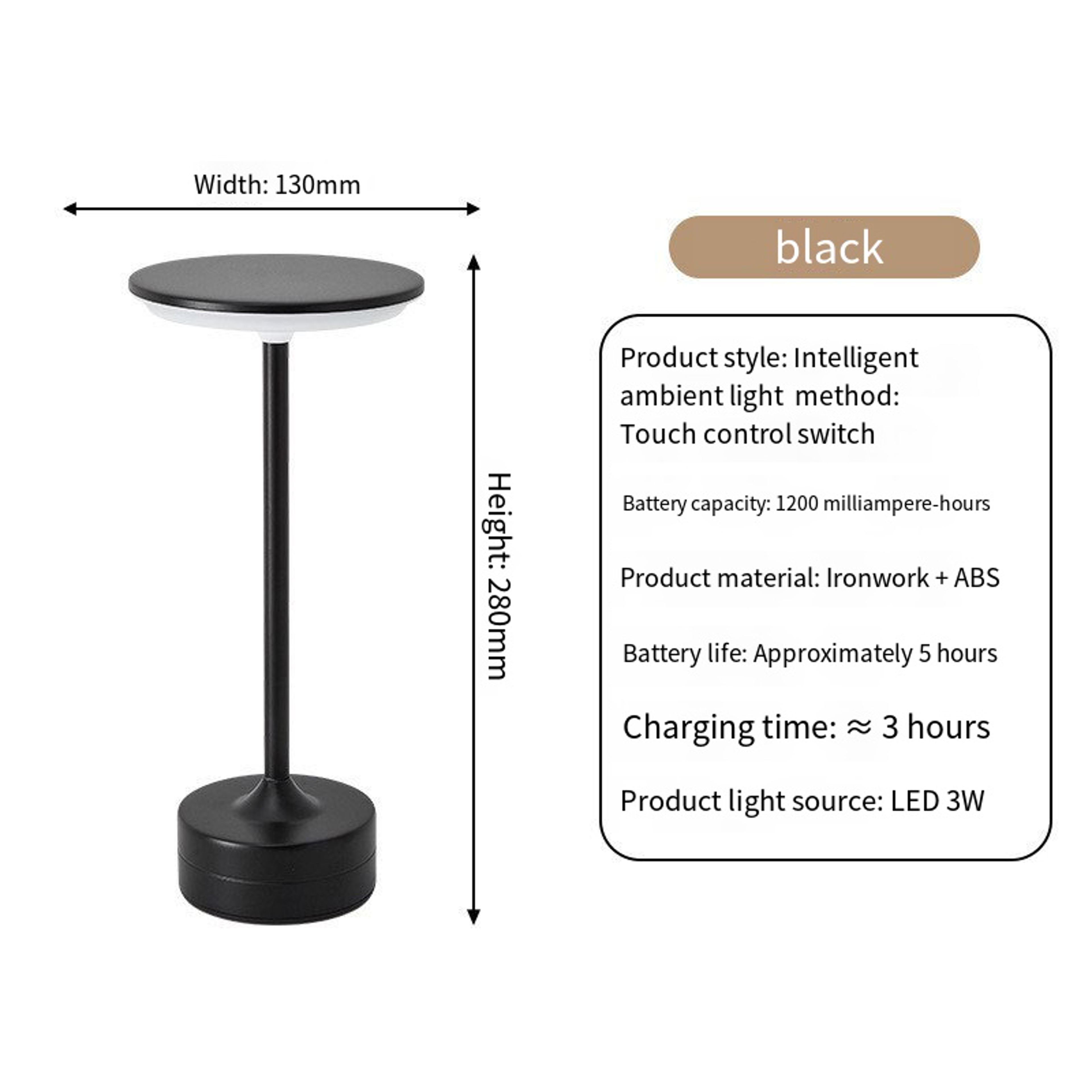 USB Rechargeable Table Lamp, Portable Wireless LED Night Light, Touch Sensor for Bedside Reading and Desktop Decor – view 4