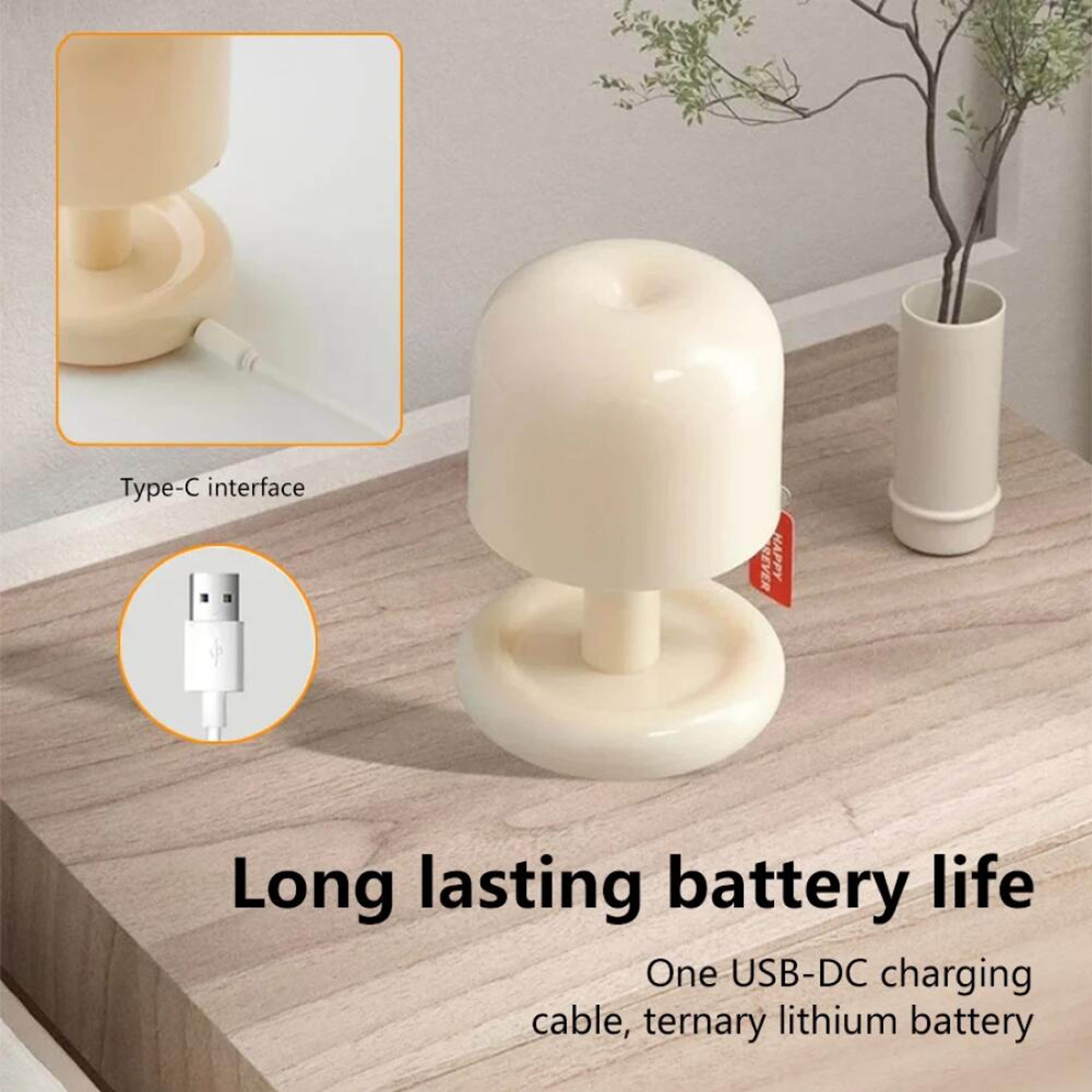 USB Rechargeable Night Light Sunset Projection LED Table Lamp Minimalist Desk  Bedside Mood Light F 1