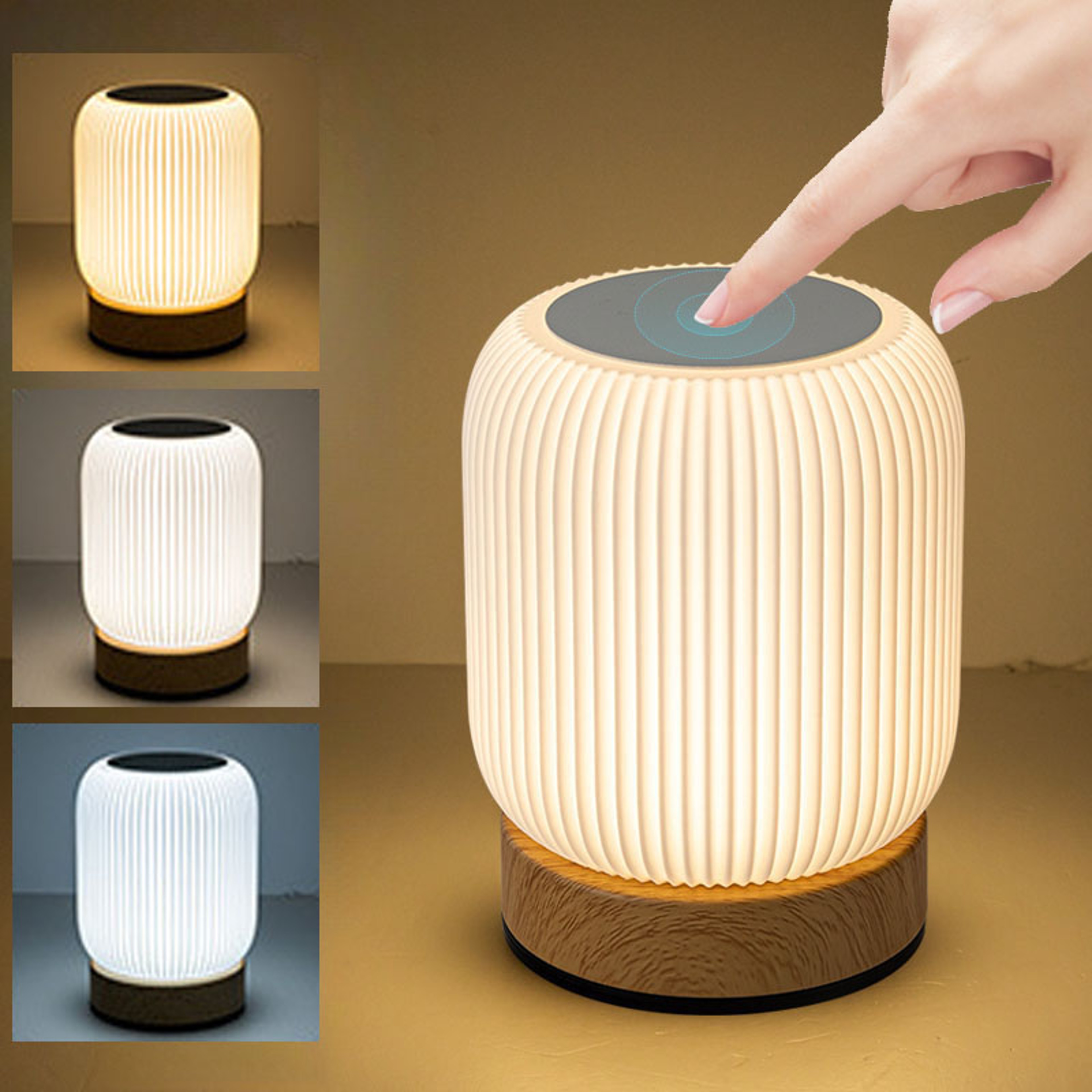 Portable, Rechargeable Table Light, Dimmable Touch Bedside Lamp for Bedroom, Living Room, with Adjustable Temperatures – view 1