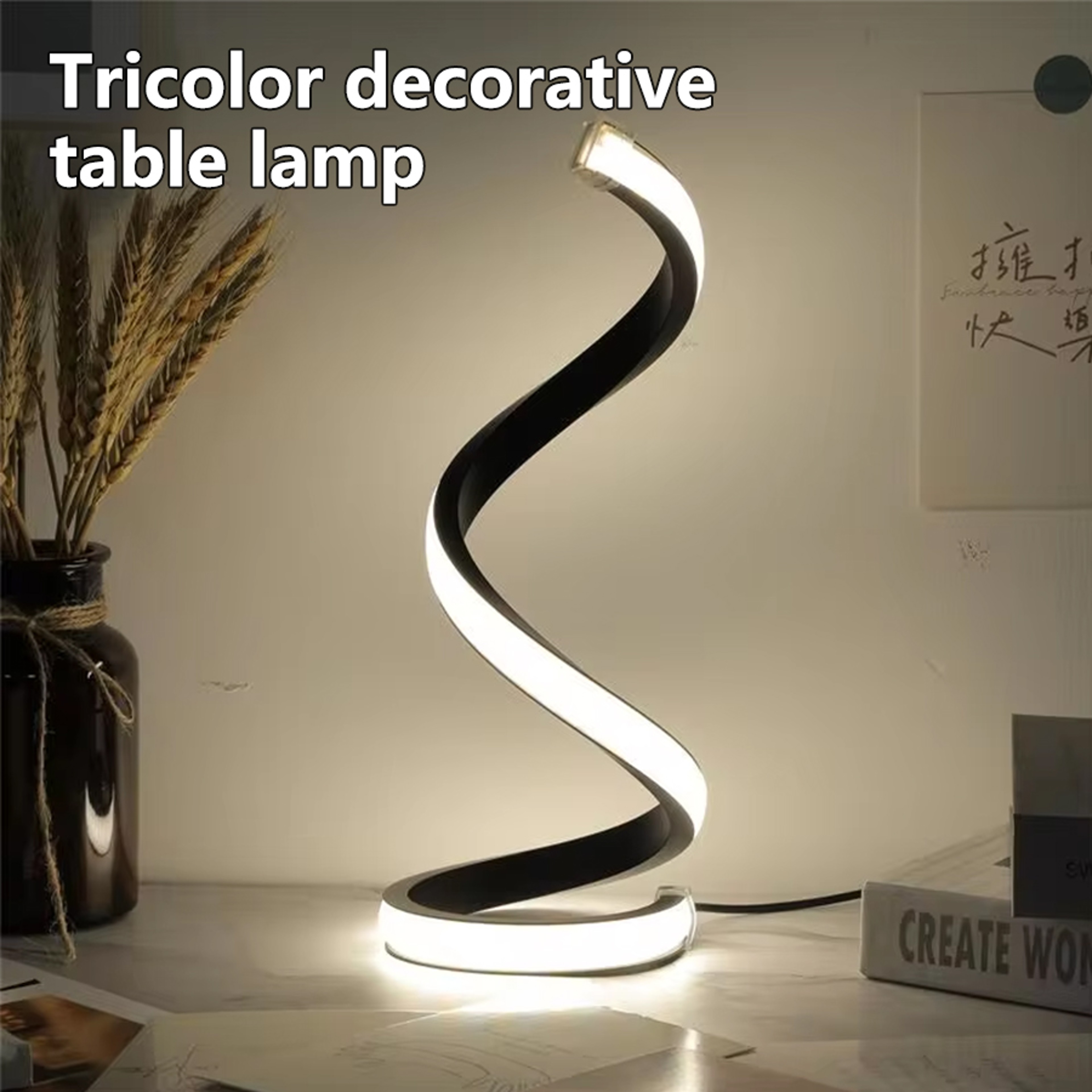 Modern Spiral Table Lamp, Dimmable LED Night Light, Bedside Lamps for Bedroom, Office, and Living Room Decor – view 8