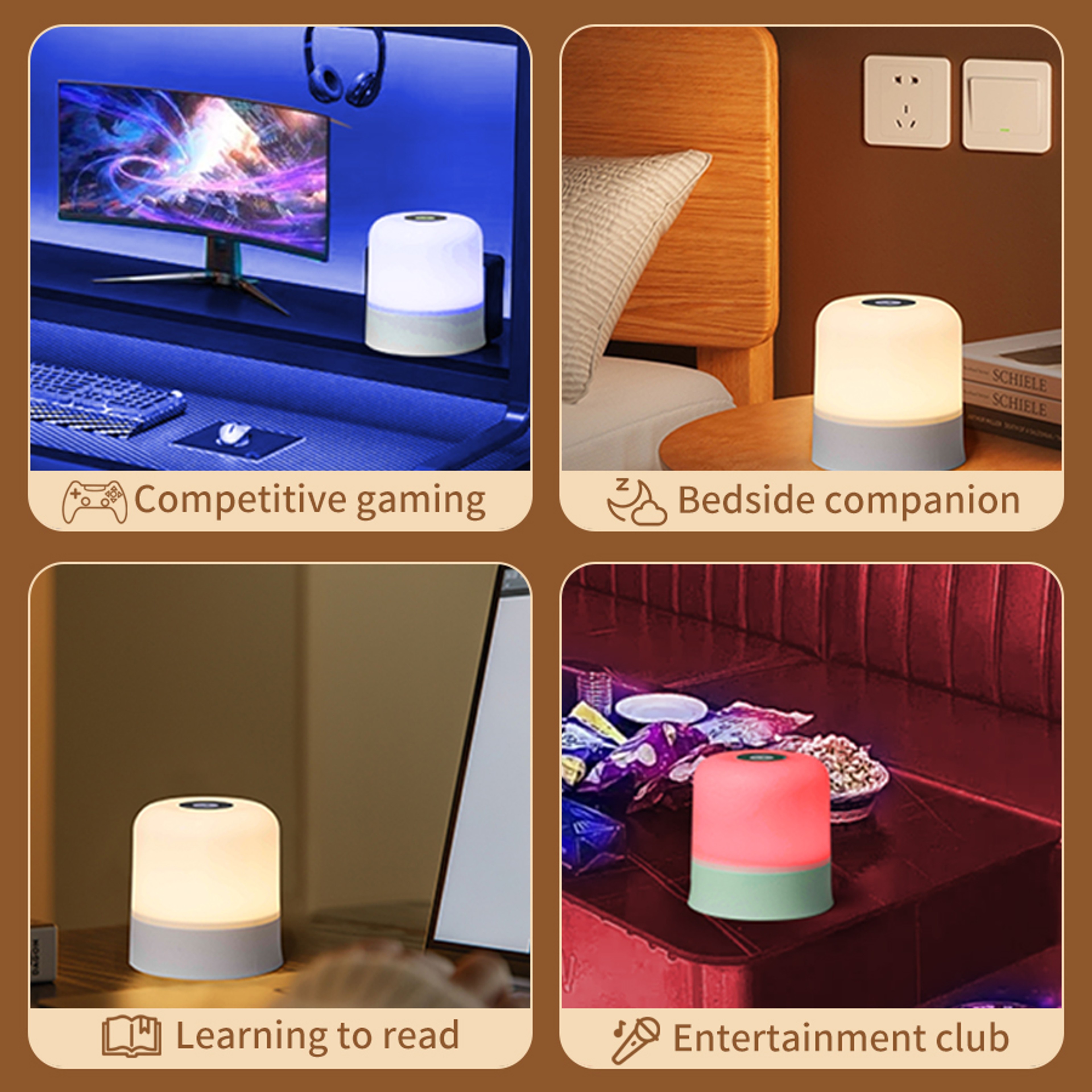Rechargeable Touch Bedside Lamp, Dimmable LED Night Light for Bedroom, USB Table Lamps for Home Decor, Ideal Christmas – view 2