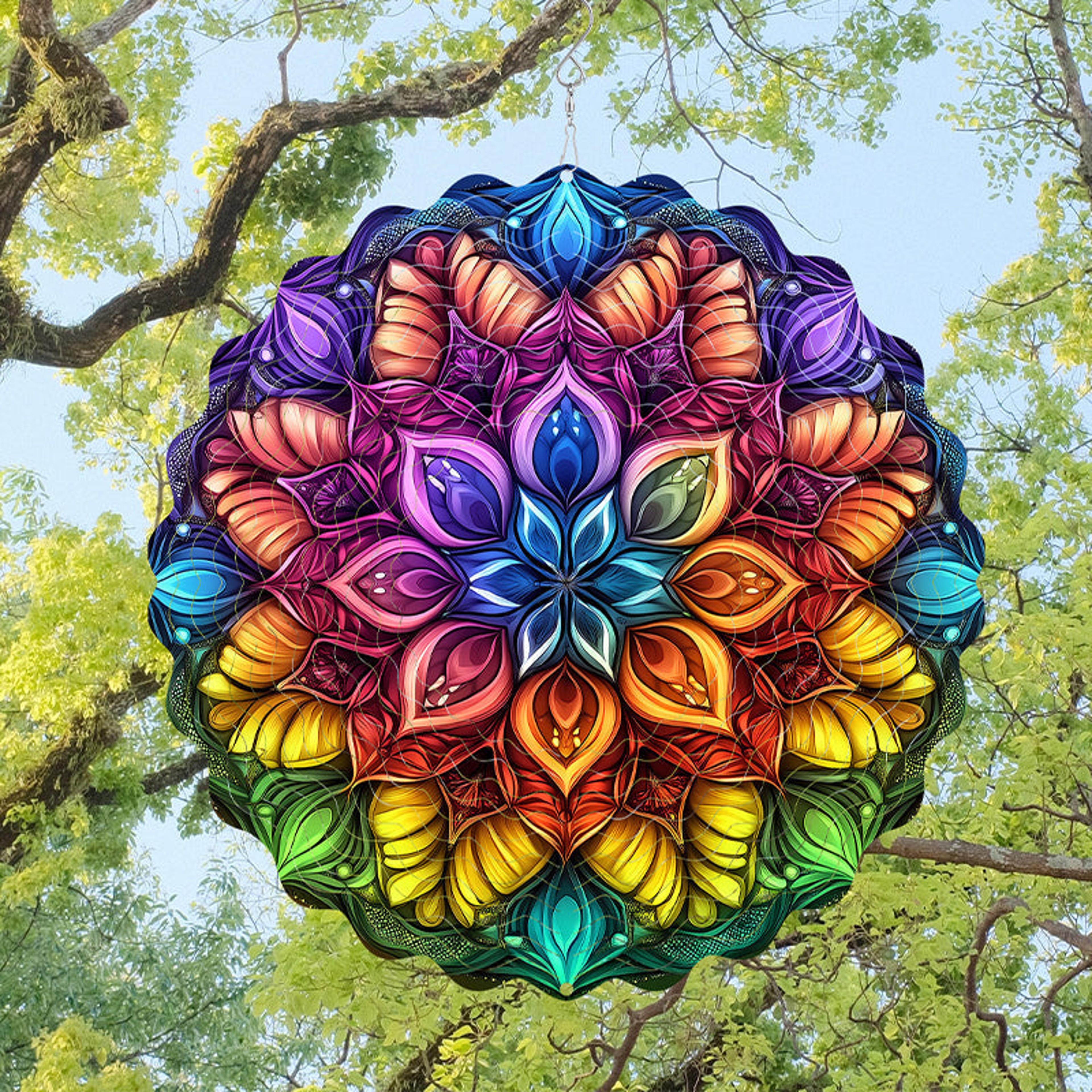 3D Color Wind Spinner, Outdoor Garden Yard Hanging Decor, and Indoor Wind Chimes Catcher – view 1