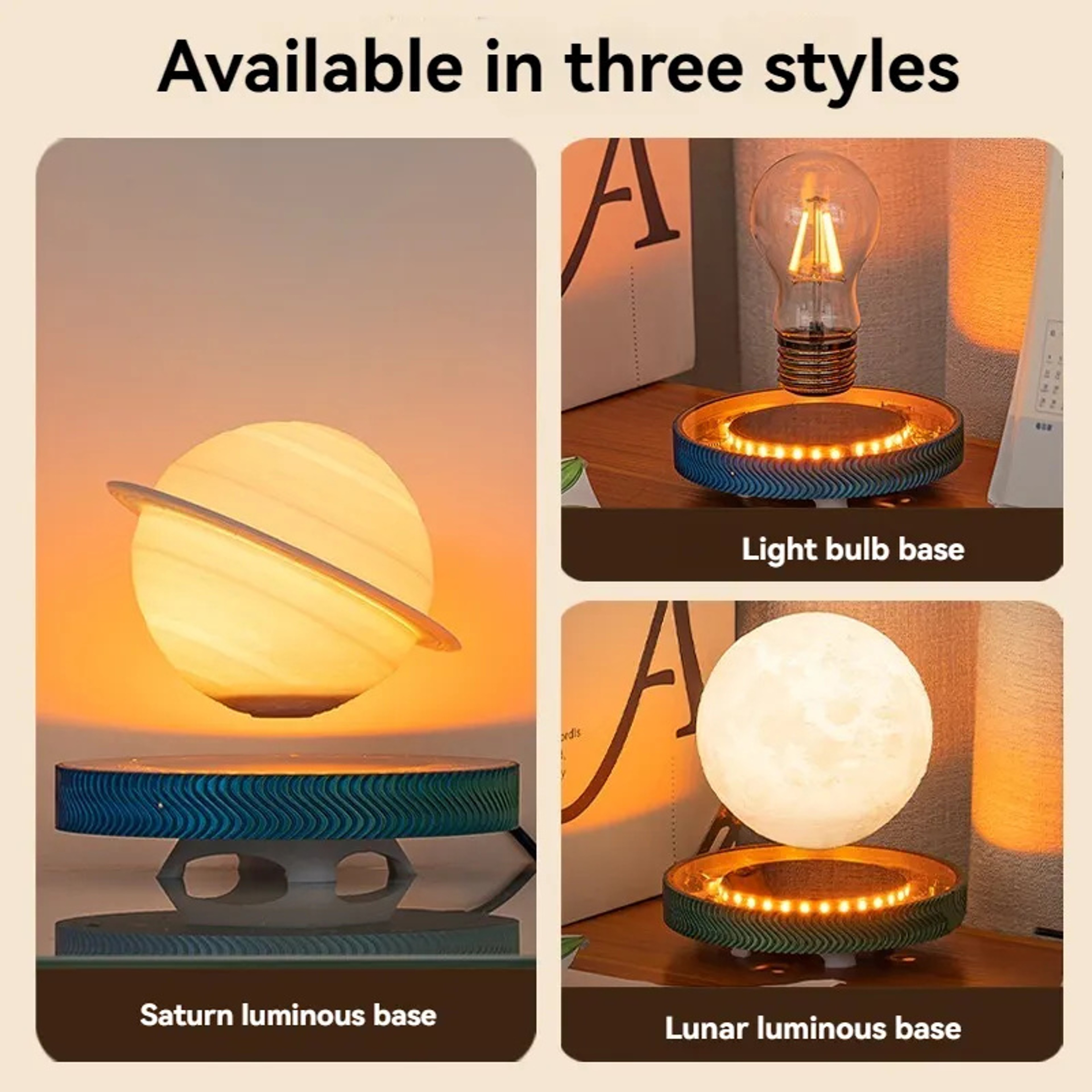 Magnetic Levitating Bulb, Saturn Moon Lamp, Unique Gift, Creative Home and Office Decoration – view 5