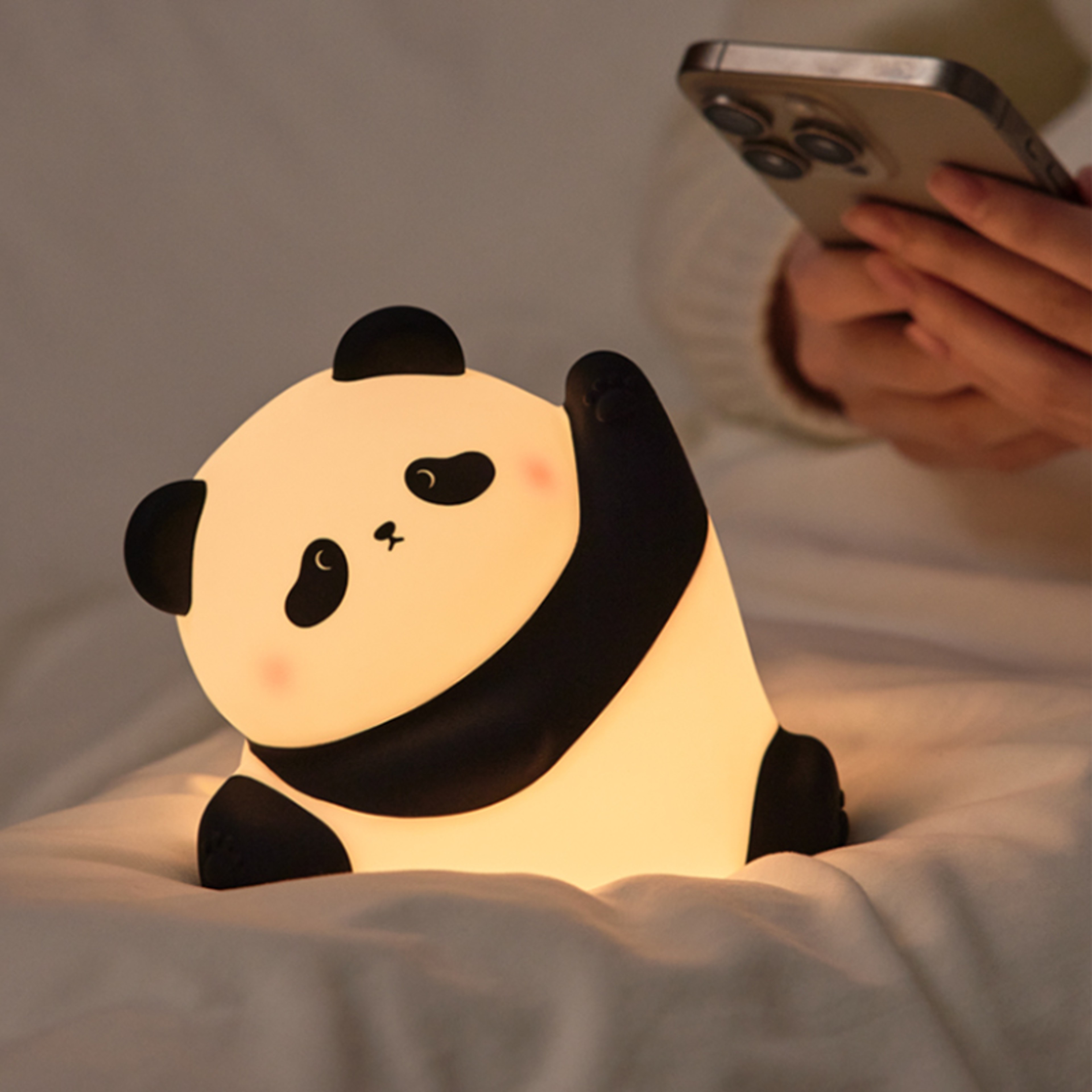 Cute Panda Night Light, Touch Sensor, Silicone Kids Nightlight, Christmas Gift, Bedside Lamp, Bedroom Decor – view 2