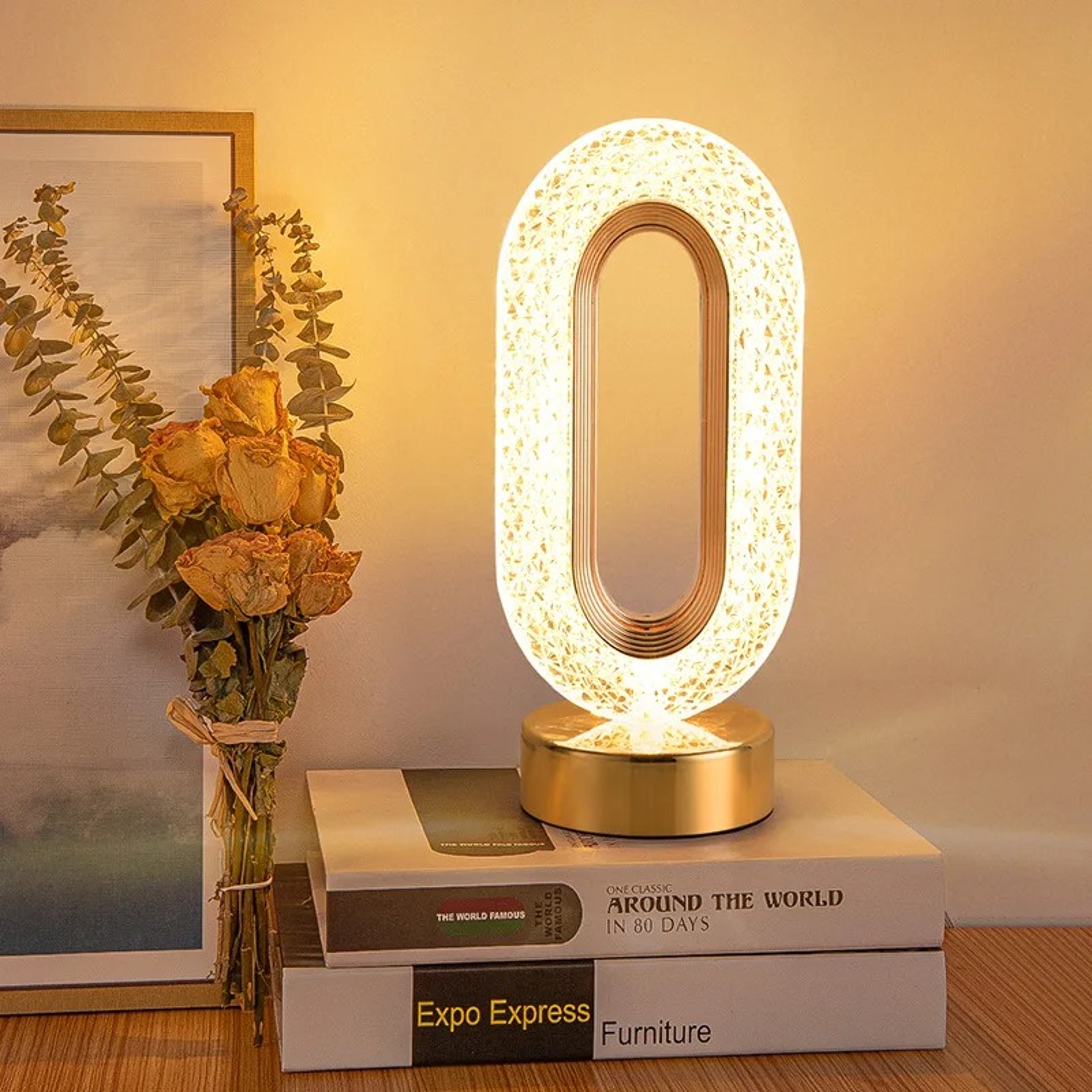 3D Moon Lamp, Touch Control Night Light, USB Bedside LED, Aesthetic Girls Room Decor, Home Ambient Table Light – view 1