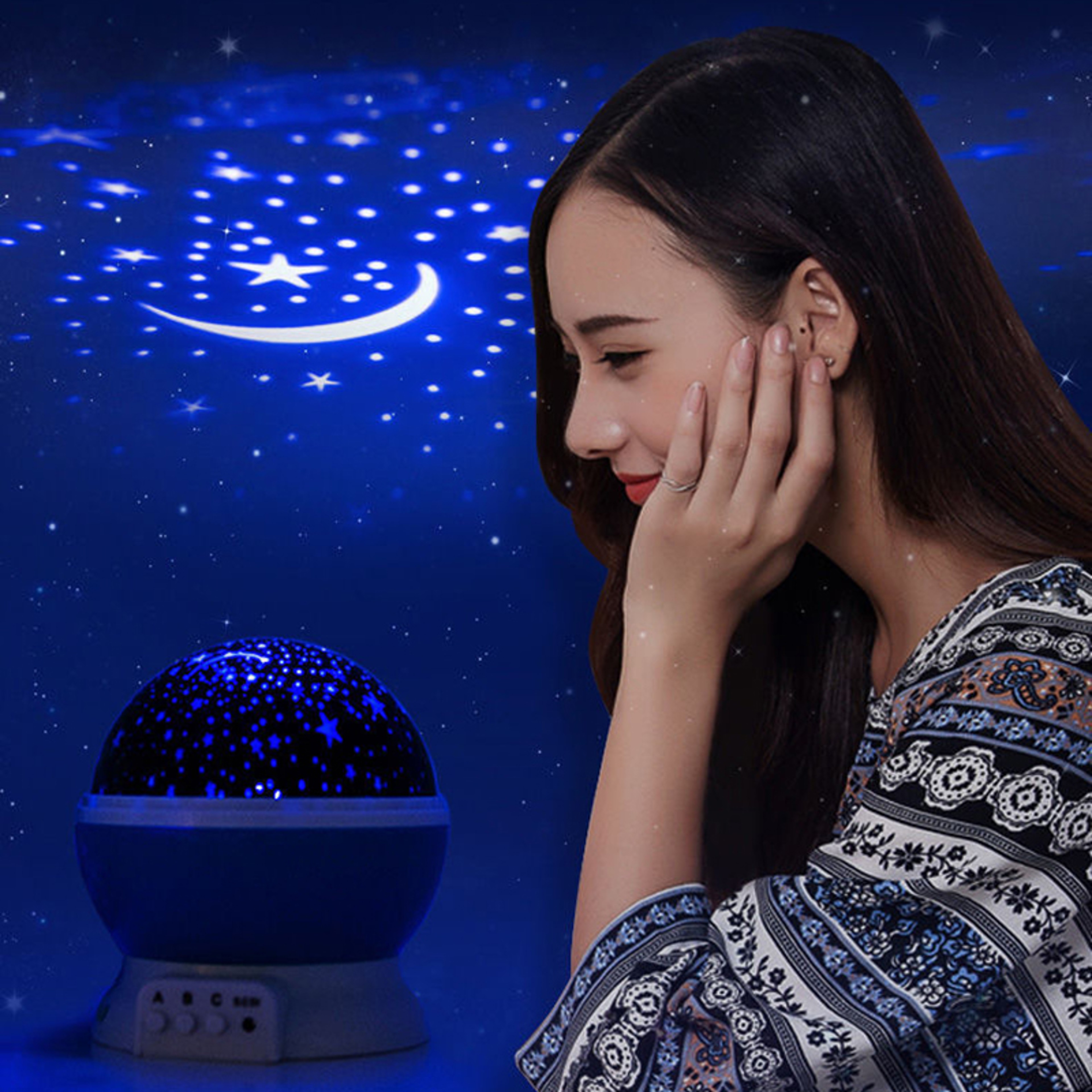 Night Light Projector Rotating Starry Sky Moon Lamp For Nursery Baby Night Light Home Decor 0