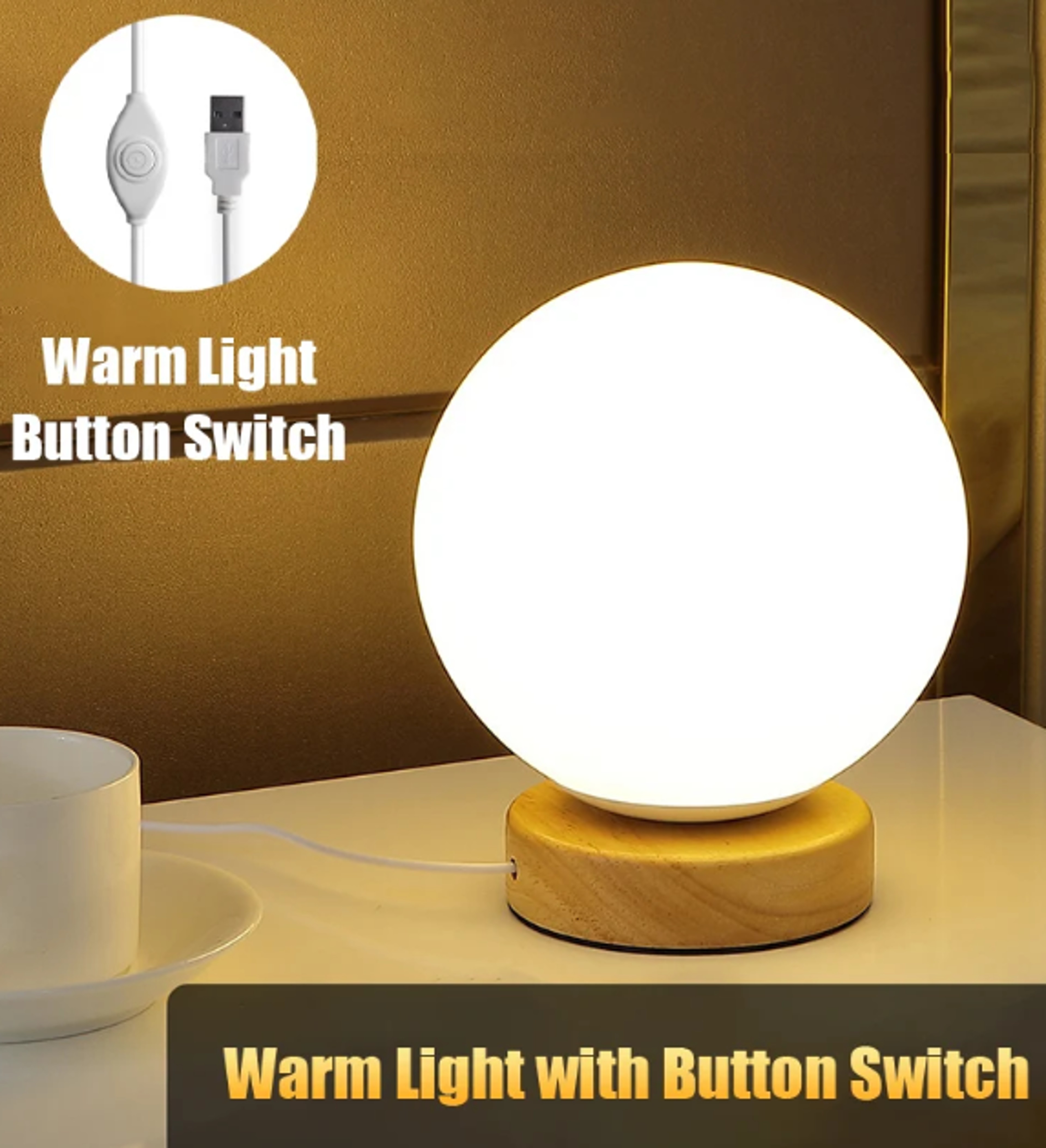 USB Rechargeable LED Table Lamp, Color Changing Night Light, for Bedroom, Office, and Living Room – view 9