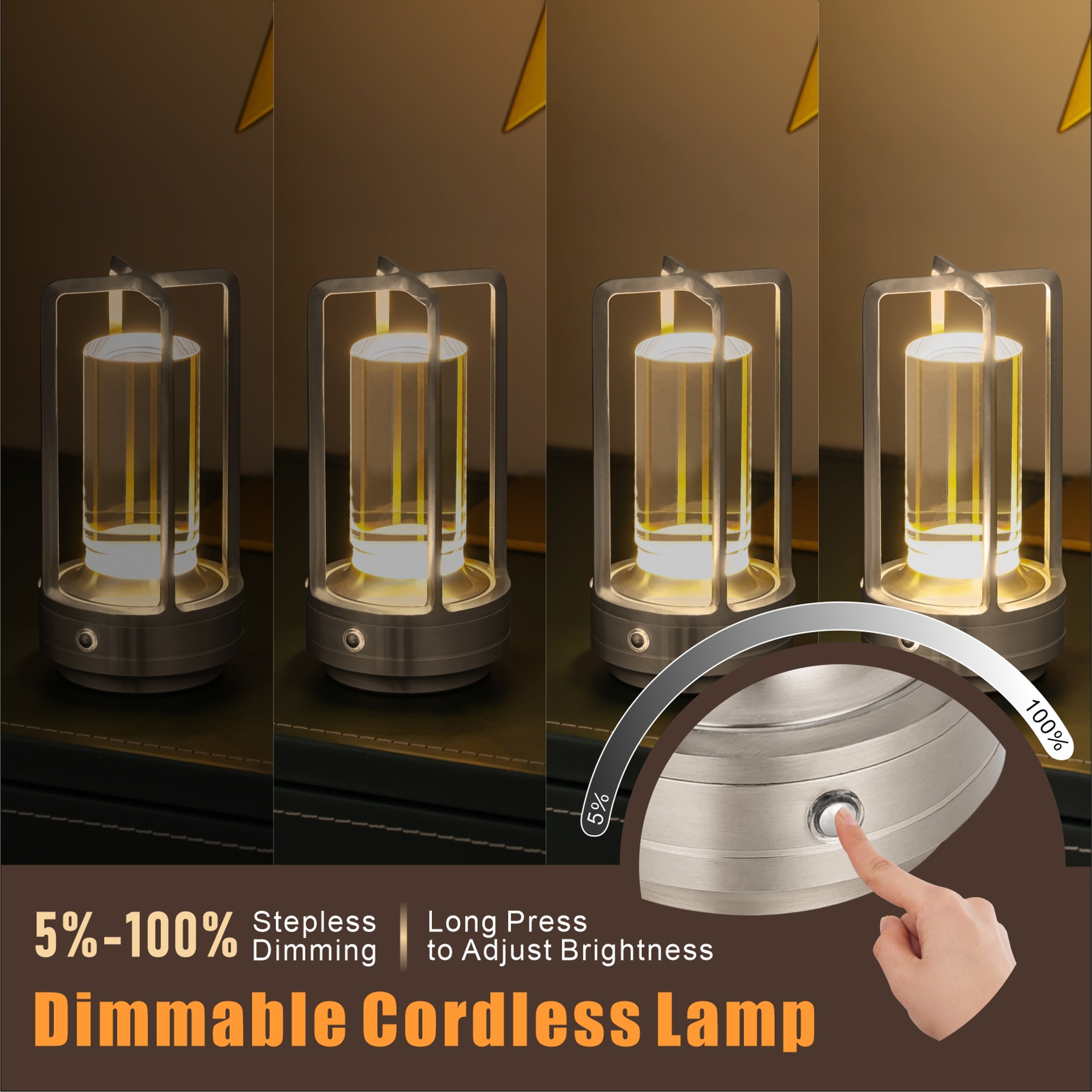 Creative Cordless LED Table Lamp, Portable Desk and Bedside Light, for Outdoor Camping, Restaurant Atmosphere – view 3