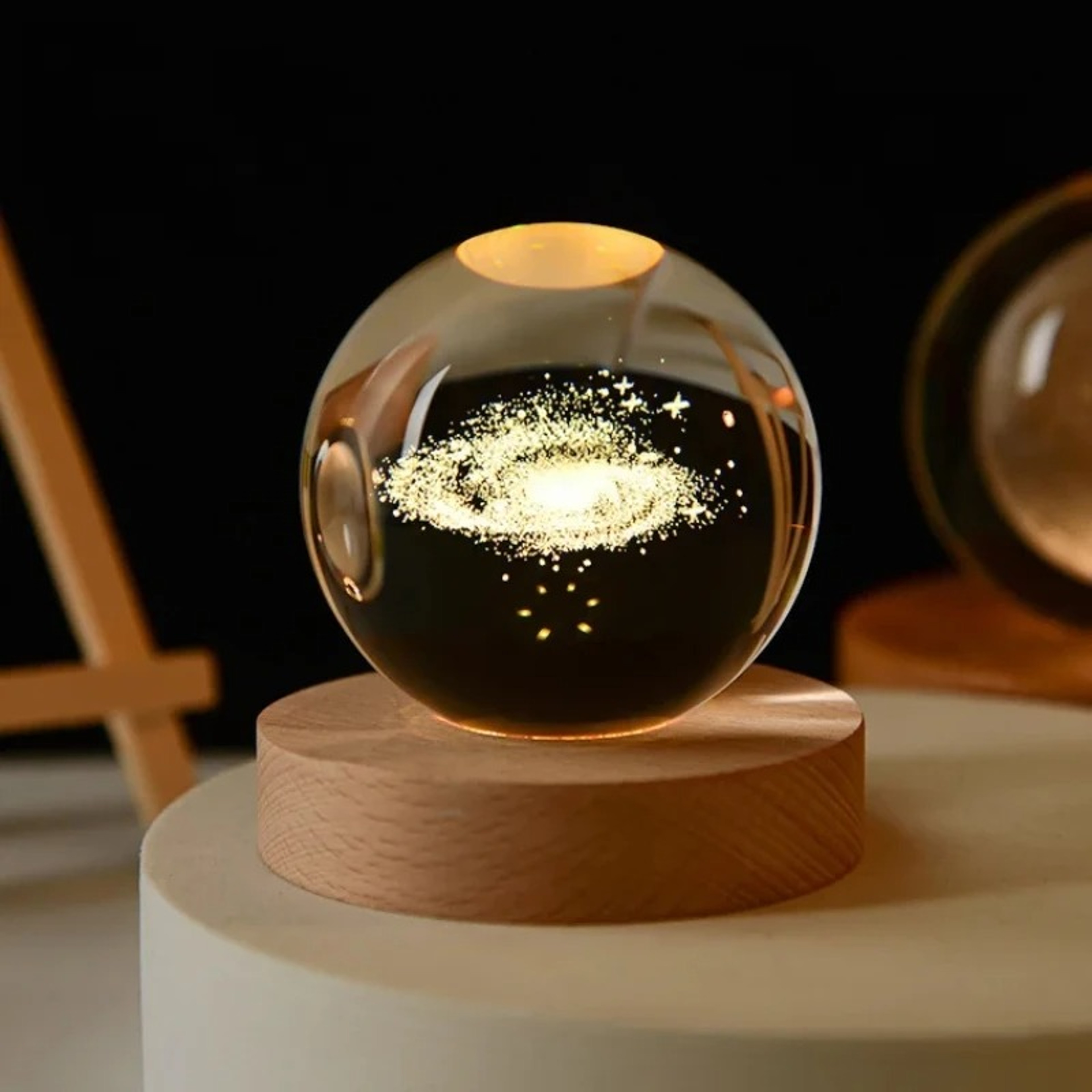 Astronomy Solar System Crystal Ball, LED Light Up Globe with Planets, Moon, and Astronaut for Home Desk Decor – view 2