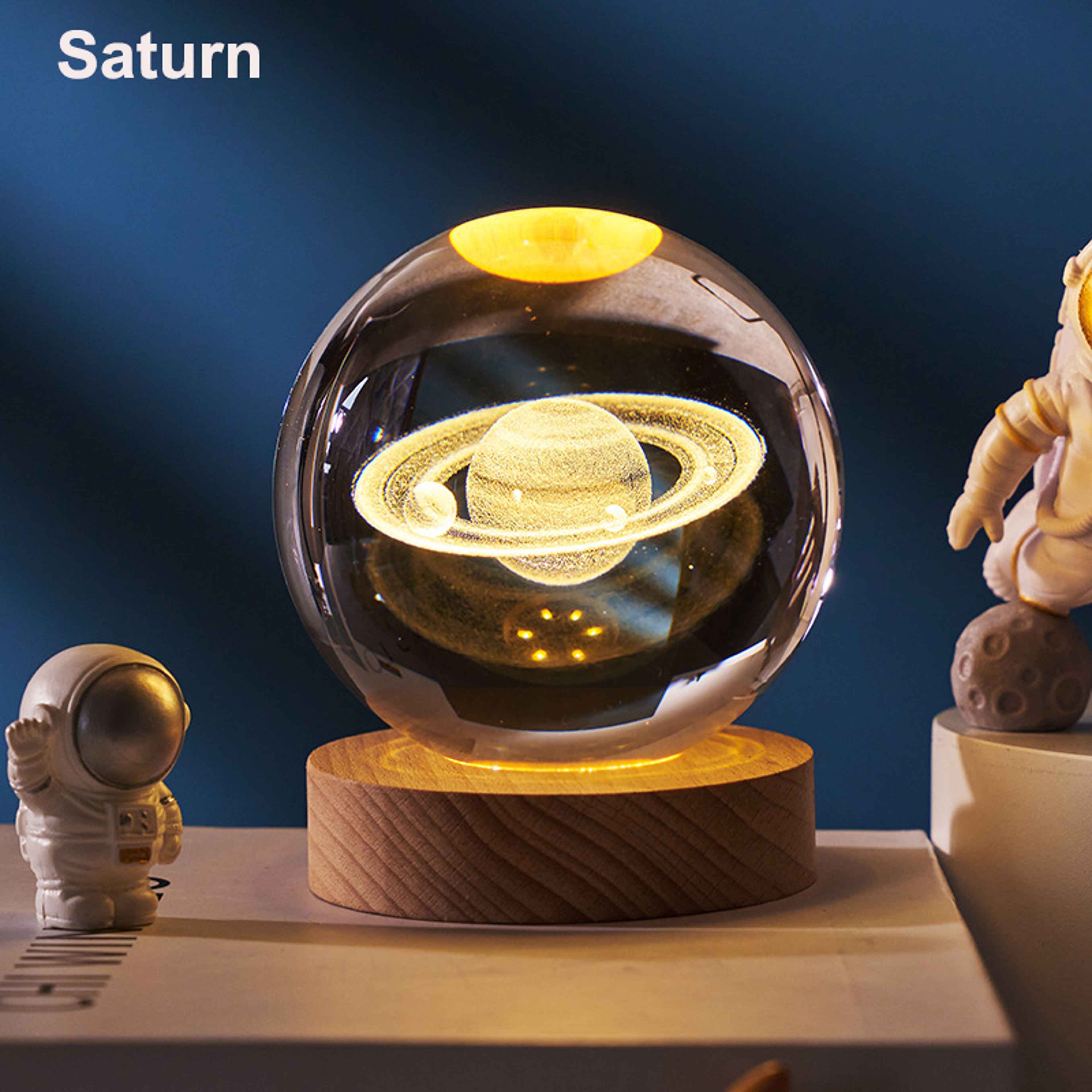 Astronomy Solar System Crystal Ball, LED Light Up Globe with Planets, Moon, and Astronaut for Home Desk Decor – view 10