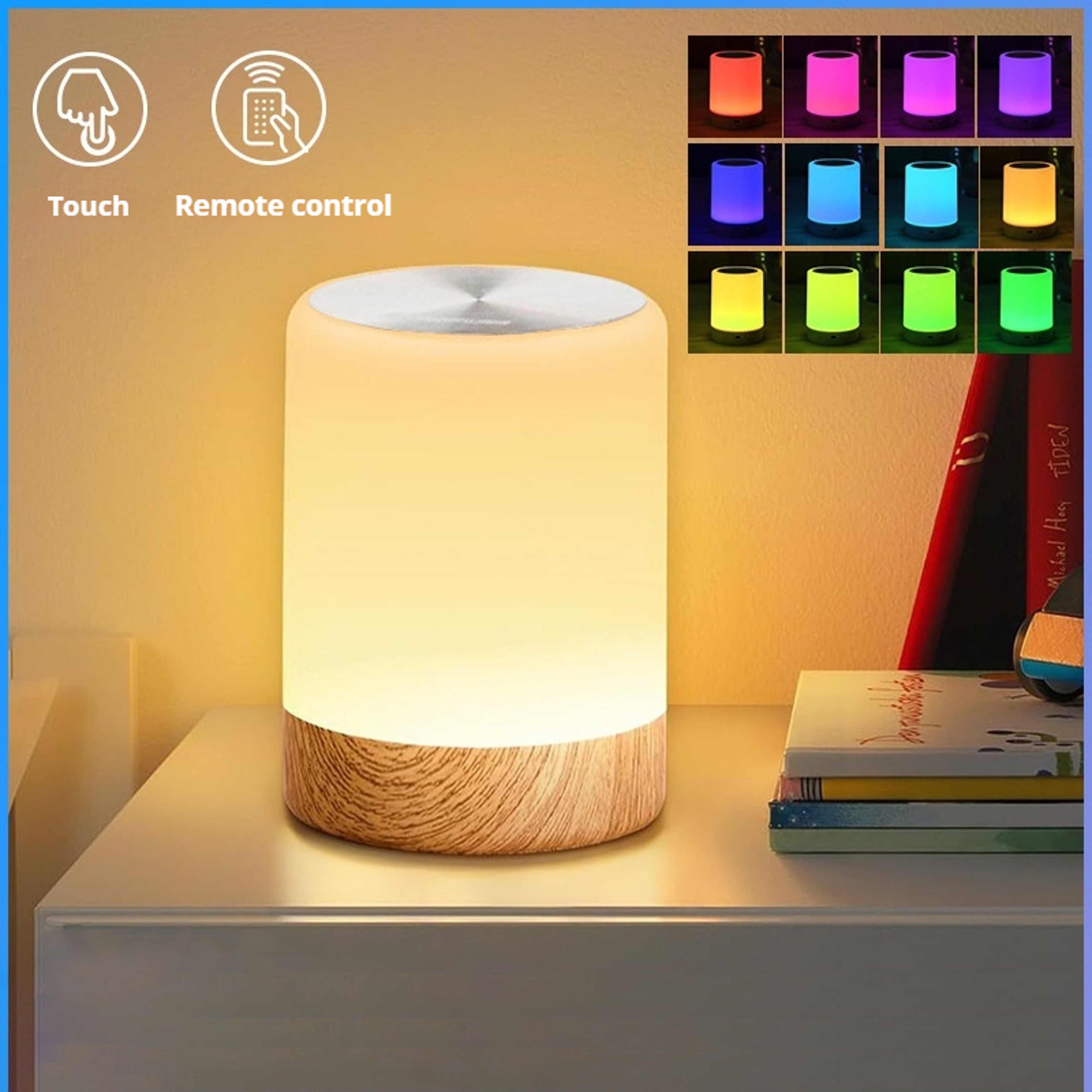 Smart Touch Bedside Table Lamp 16 RGB Colors USB Rechargeable Night Light Desk Lamp Bedroom Decorat 0