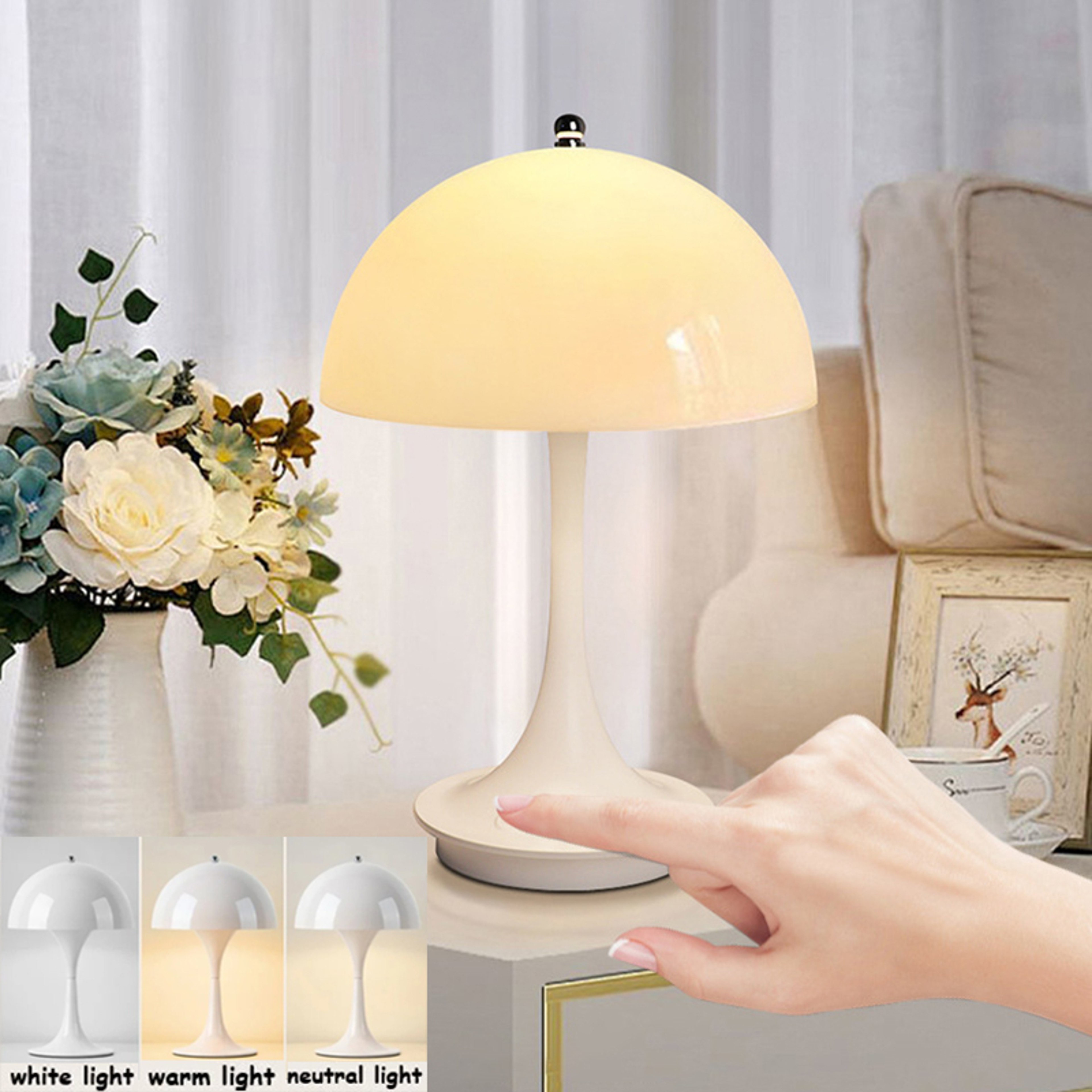 ABS LED Decoration Rechargeable, Portable Night Light with 3 Color Dimming – view 3