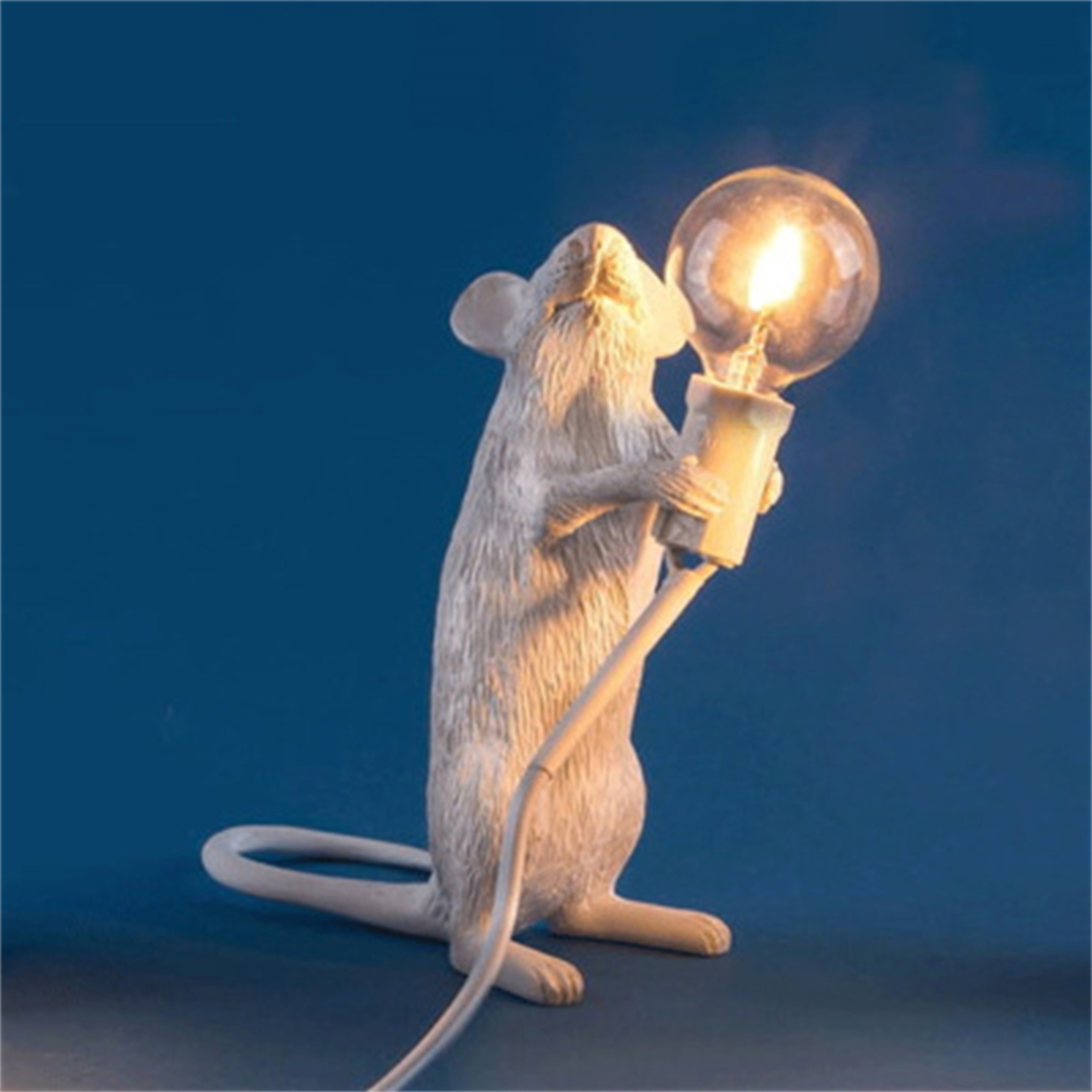 Modern Animal Desk Lamp, Cute Resin Night Light, Mouse Cat Squirrel Design, Home Decor Lighting – view 9