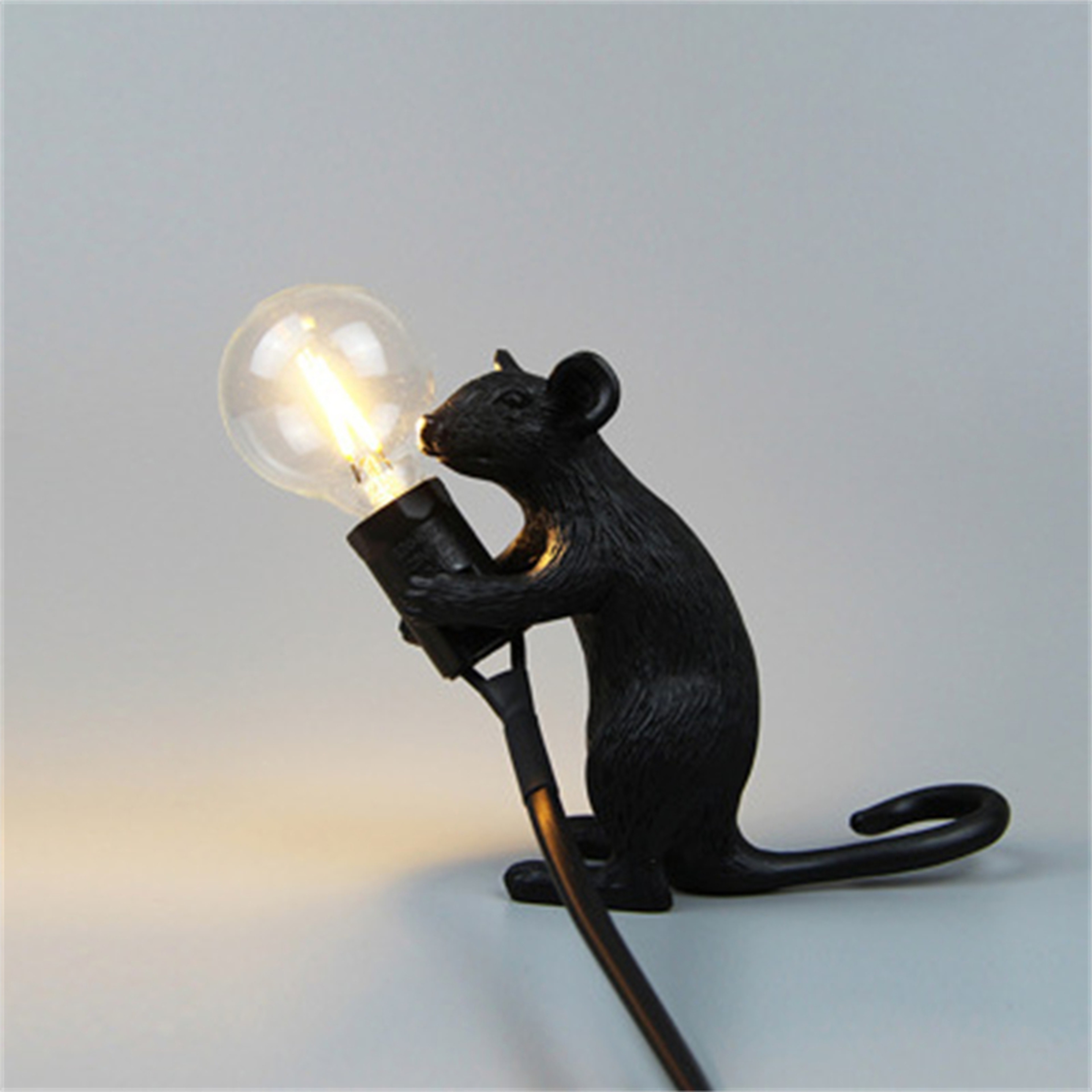 Modern Animal Desk Lamp, Cute Resin Night Light, Mouse Cat Squirrel Design, Home Decor Lighting – view 13
