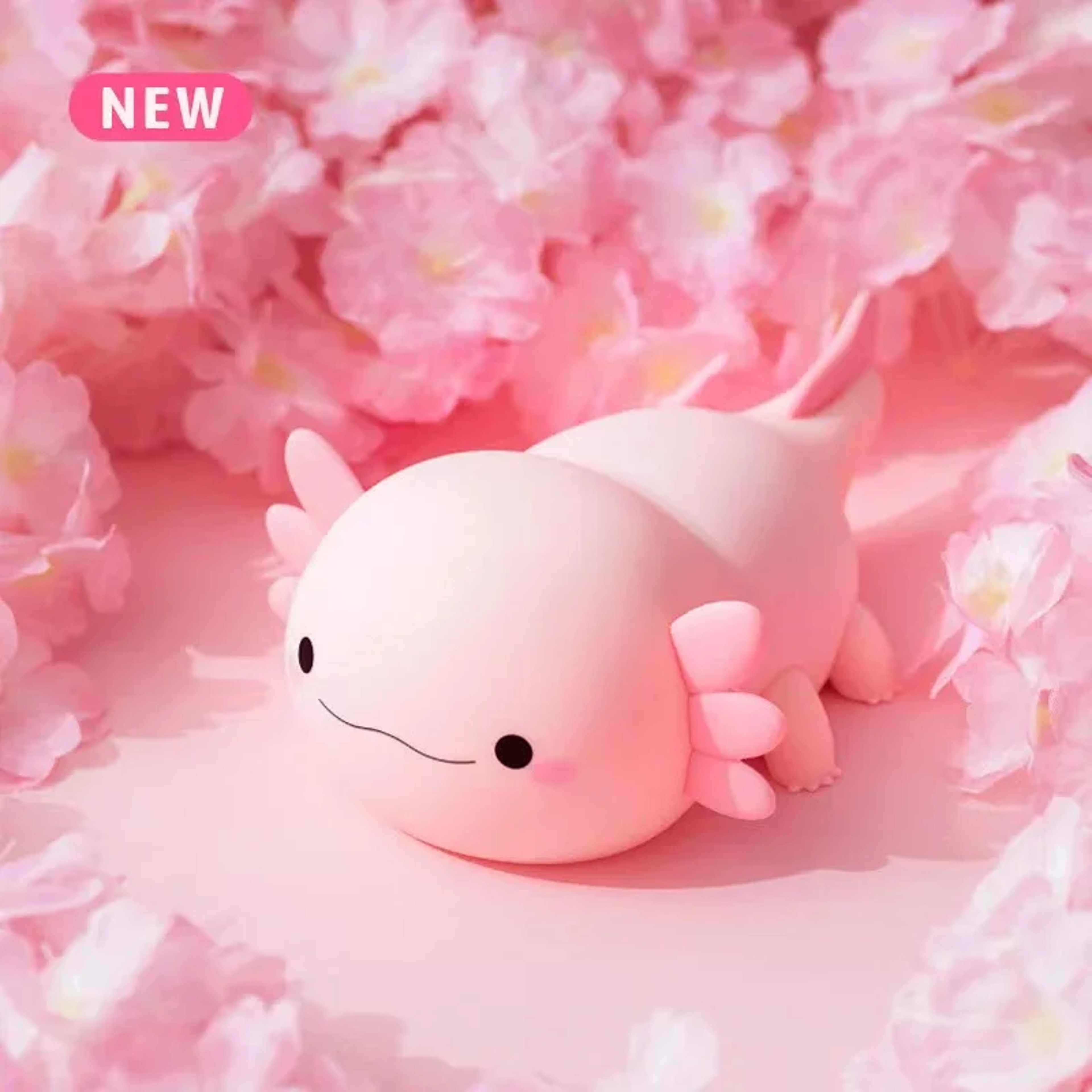 USB Rechargeable Axolotl Night Light, Cute Silicone Nursery Lamp, Touch Control Sleeping Light for Kids, Baby – view 7