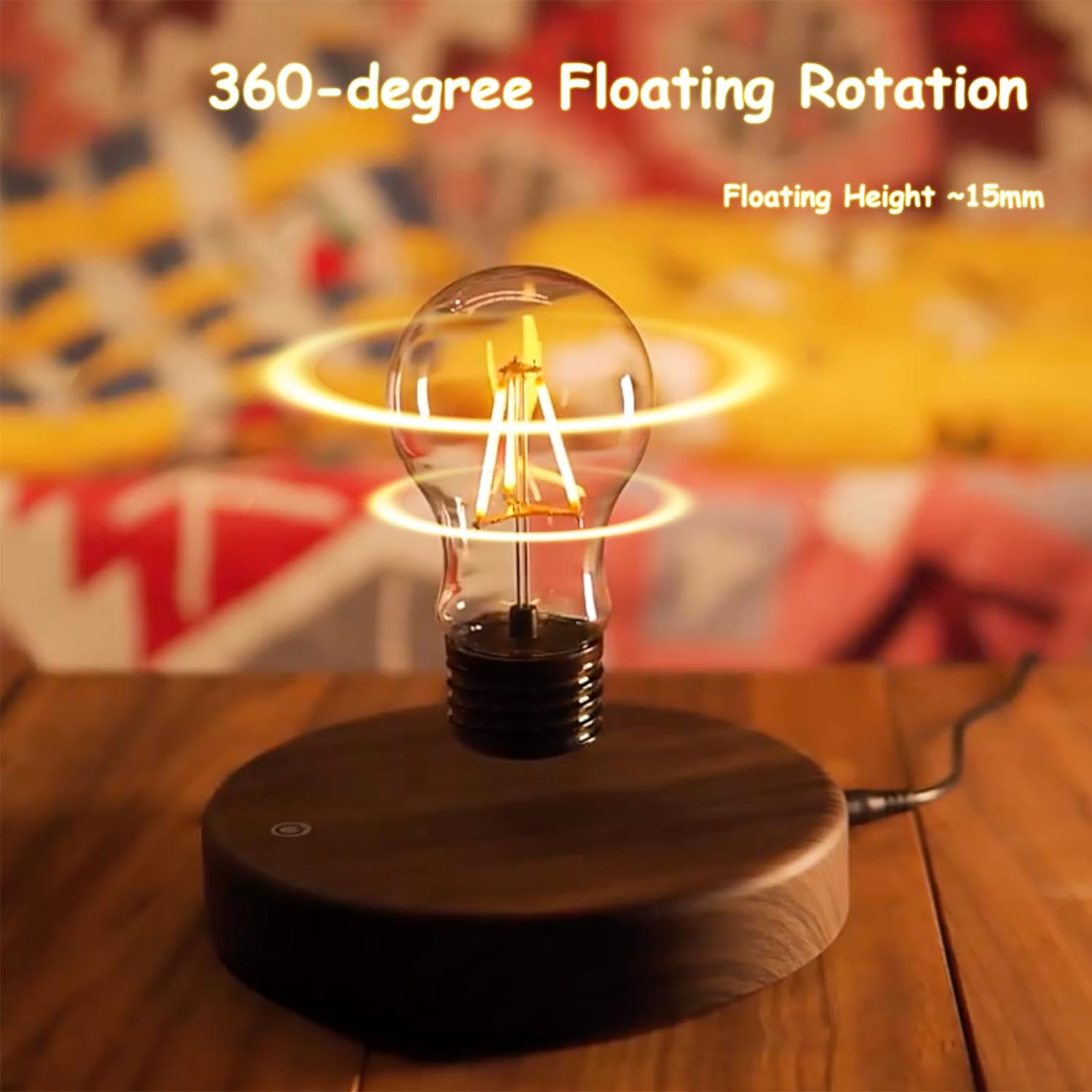 Wireless Magnetic Floating LED Desk Lamp 360 Degree Automatic Rotate Bulb Night Light For Office Ro 0