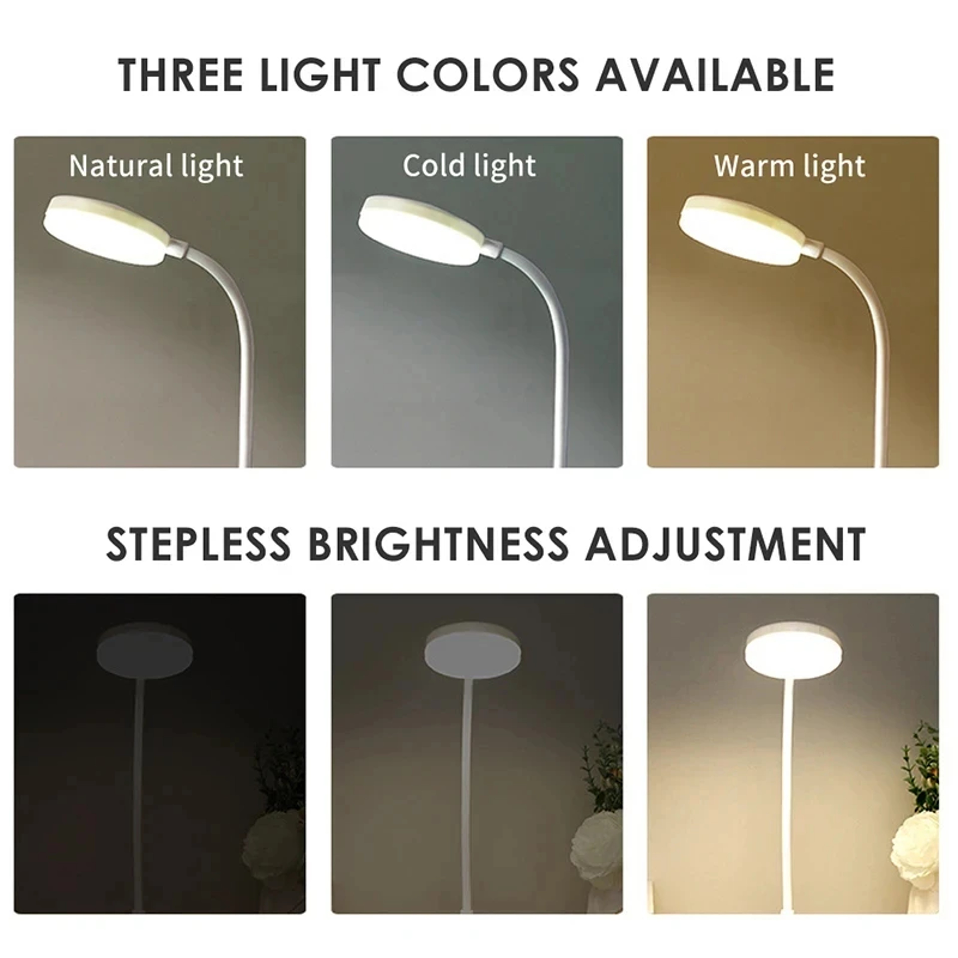 Portable LED Desk Lamp, 3 Mode Eye Protection with Dimming, USB Touch Charge, for Bedroom, Bedside, and College Student – view 3