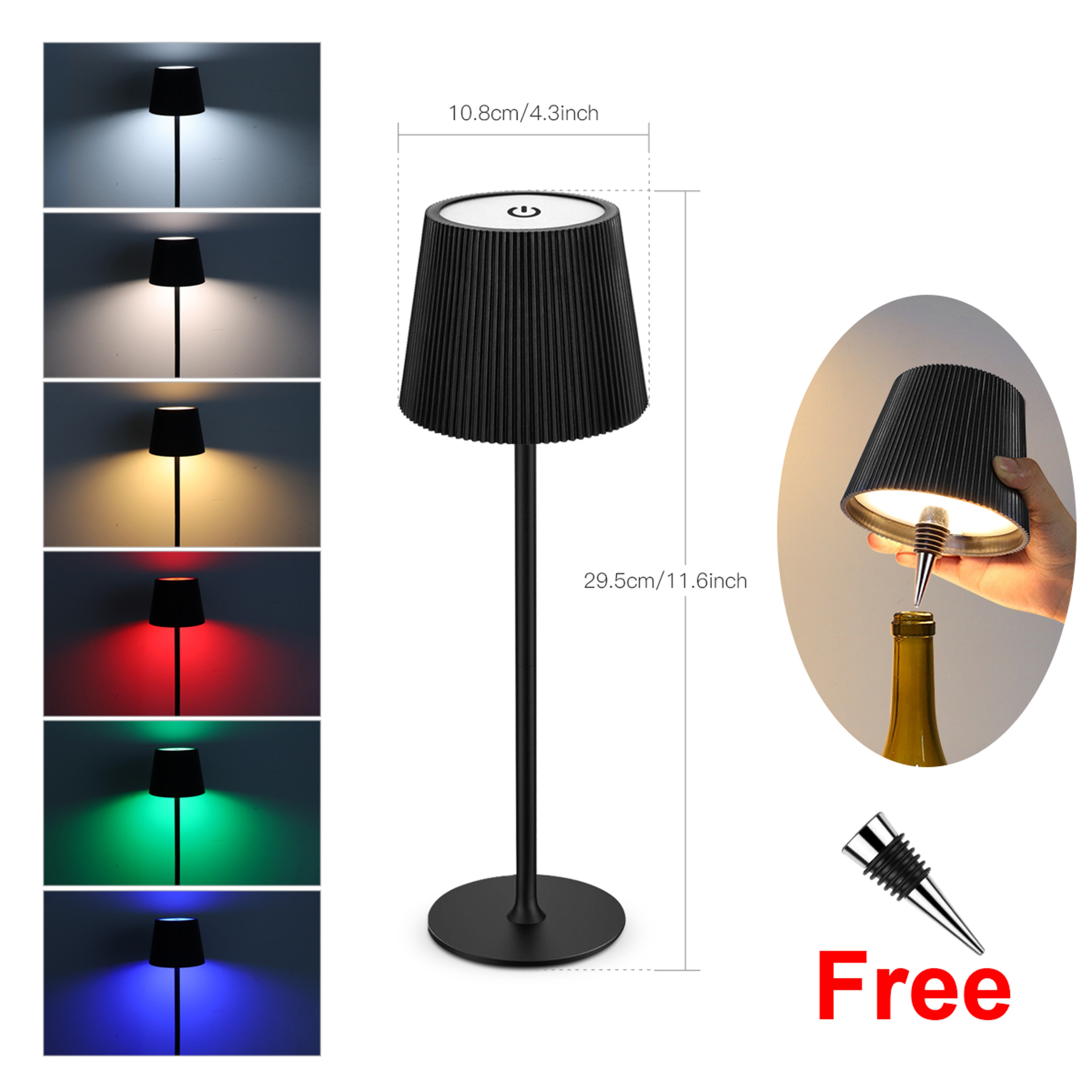 USB Rechargeable LED Table Lamp, Dimmable RGB 3 Color Lighting, Ambient Bedside Night Light, Modern Room Decor – view 10