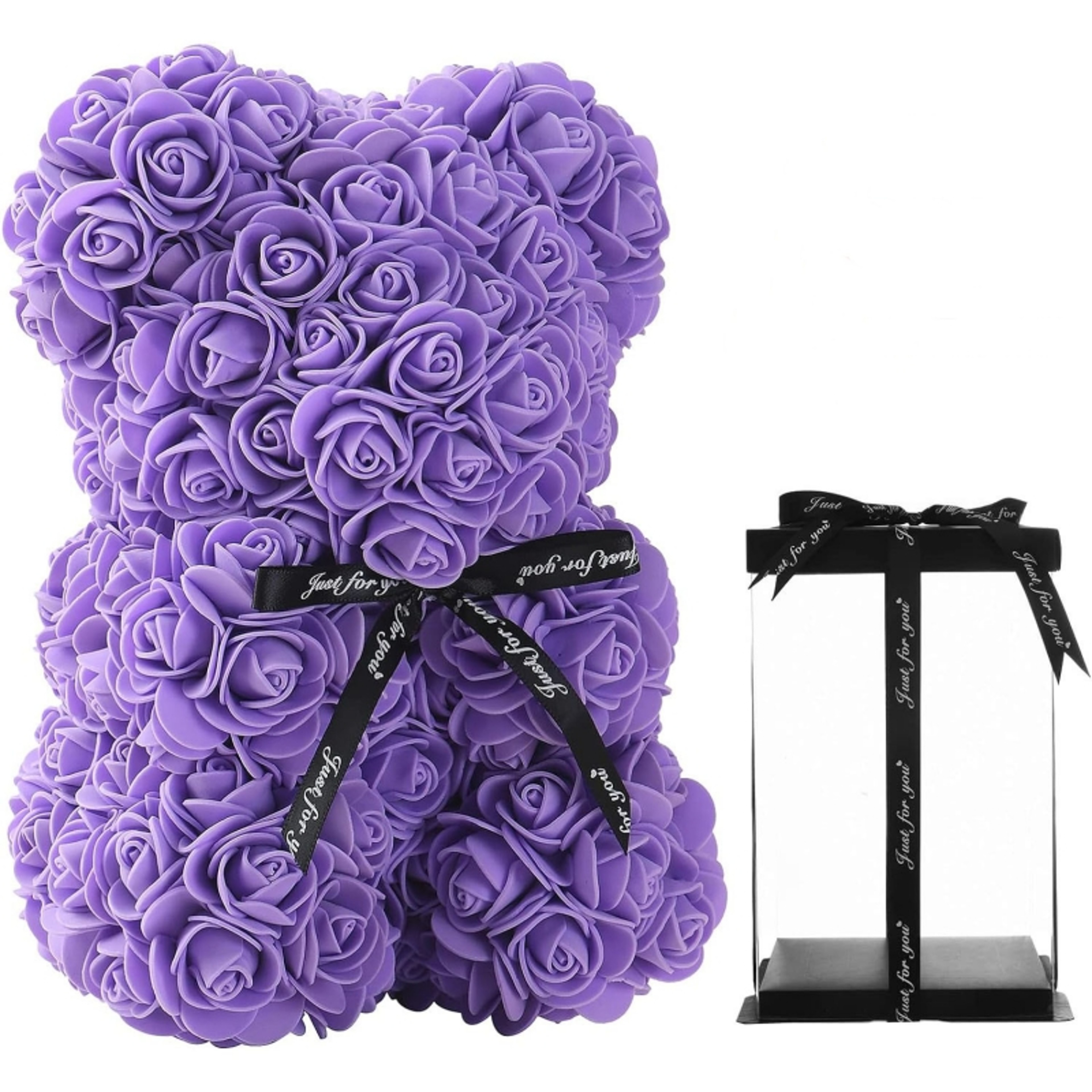 Rose Bear Gift, Artificial Foam Flowers Bear for Valentines Day, Anniversary, Wedding, Birthday, with Gift Box – view 8